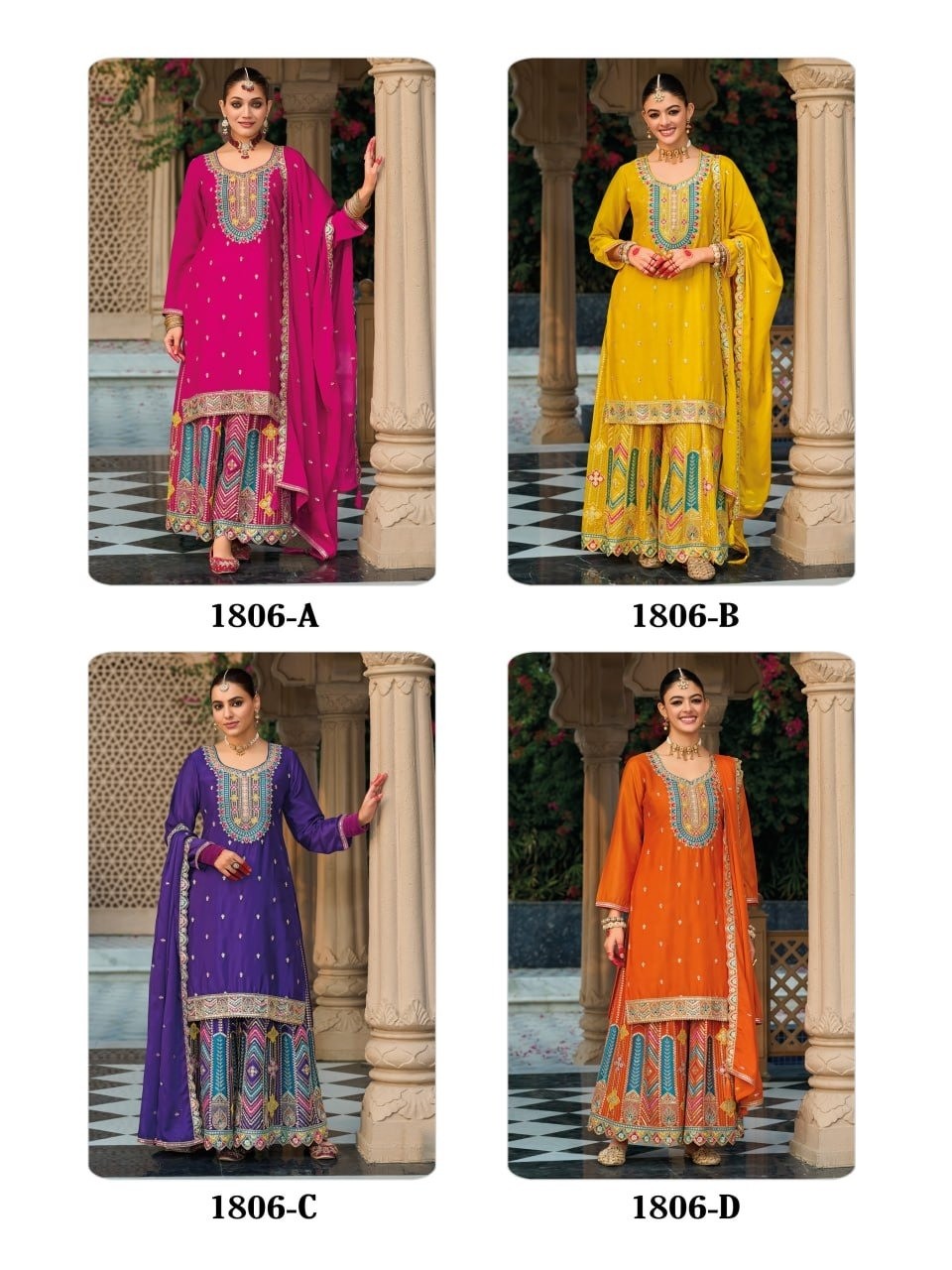 EBA 1806 COLOUR PARTY WEAR PALAZZO SUITS ONLINE 