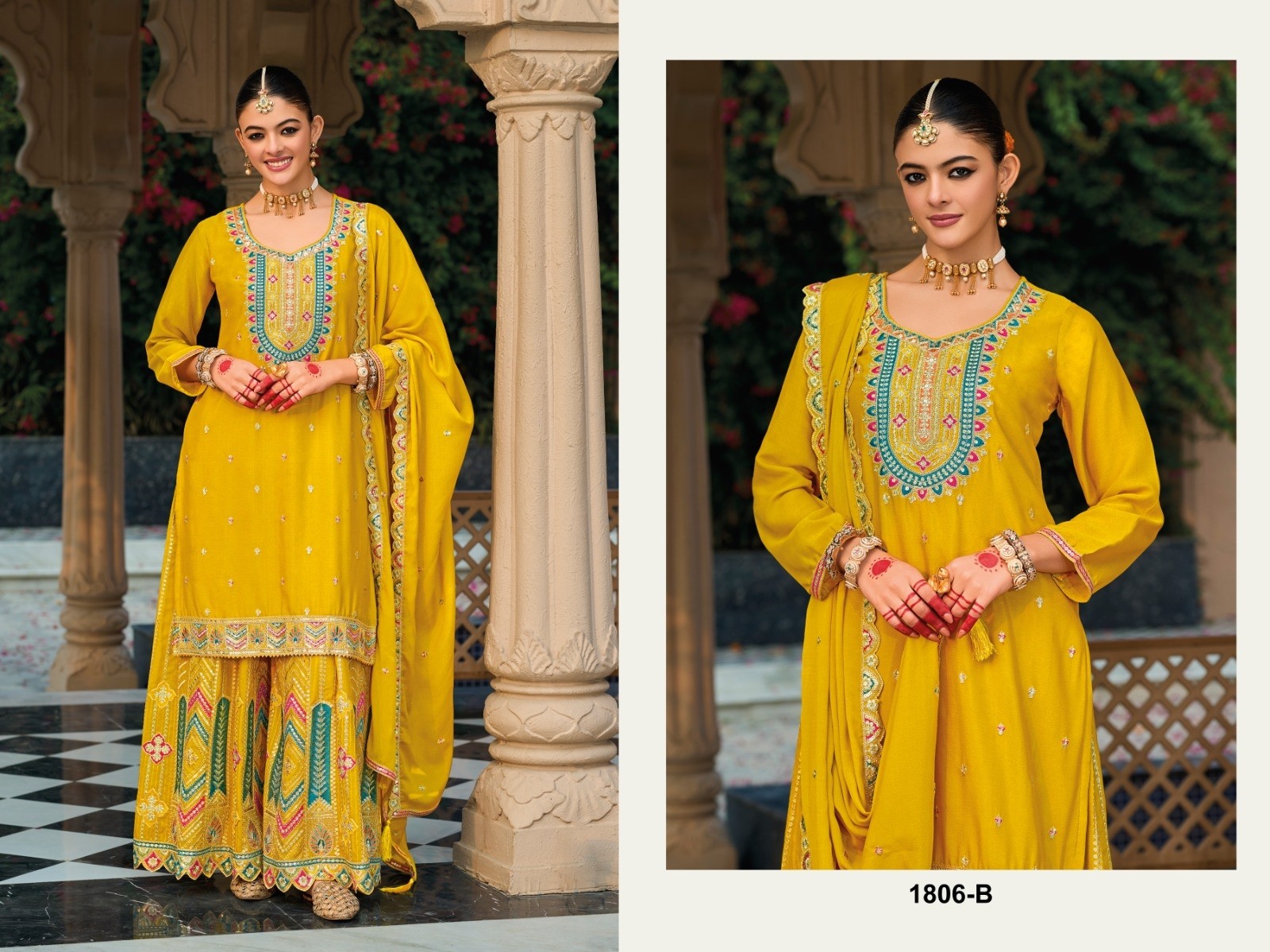 EBA 1806 COLOUR PARTY WEAR PALAZZO SUITS ONLINE 