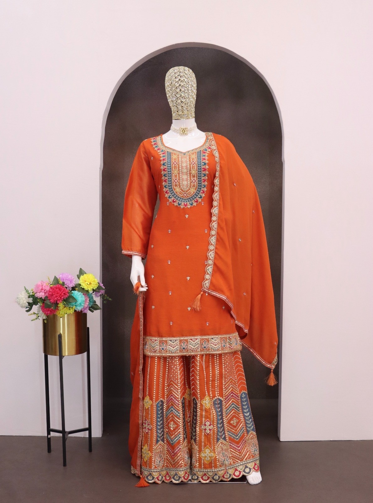 EBA 1806 COLOUR PARTY WEAR PALAZZO SUITS ONLINE 