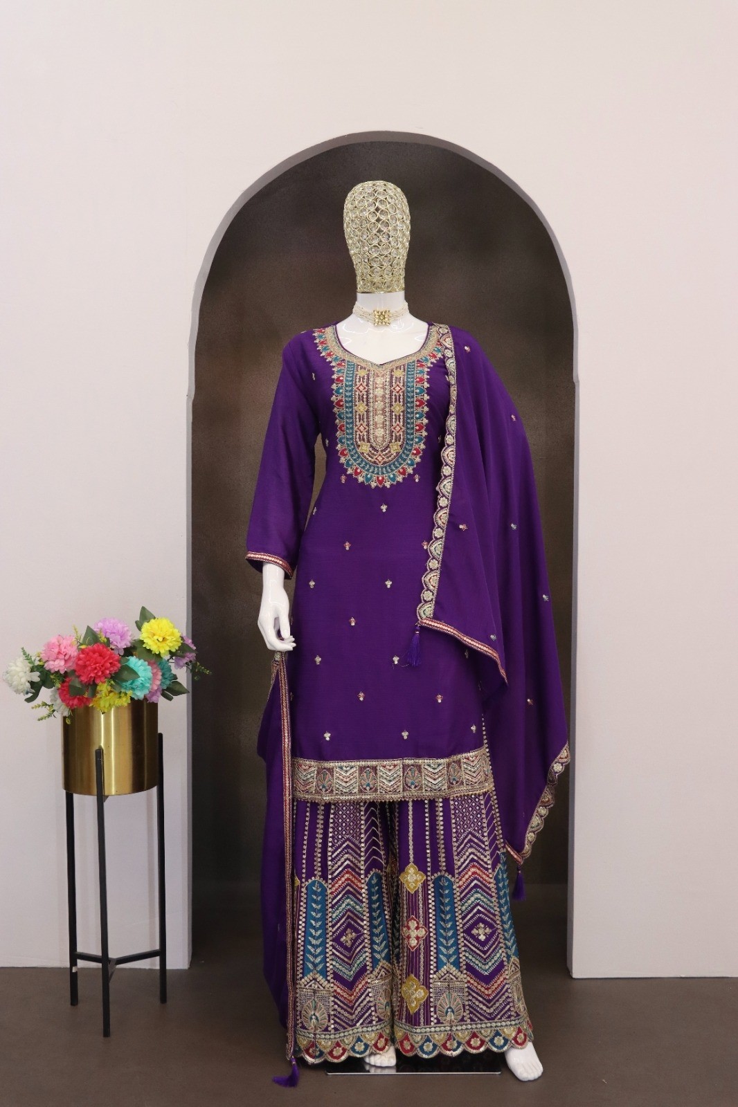 EBA 1806 COLOUR PARTY WEAR PALAZZO SUITS ONLINE 