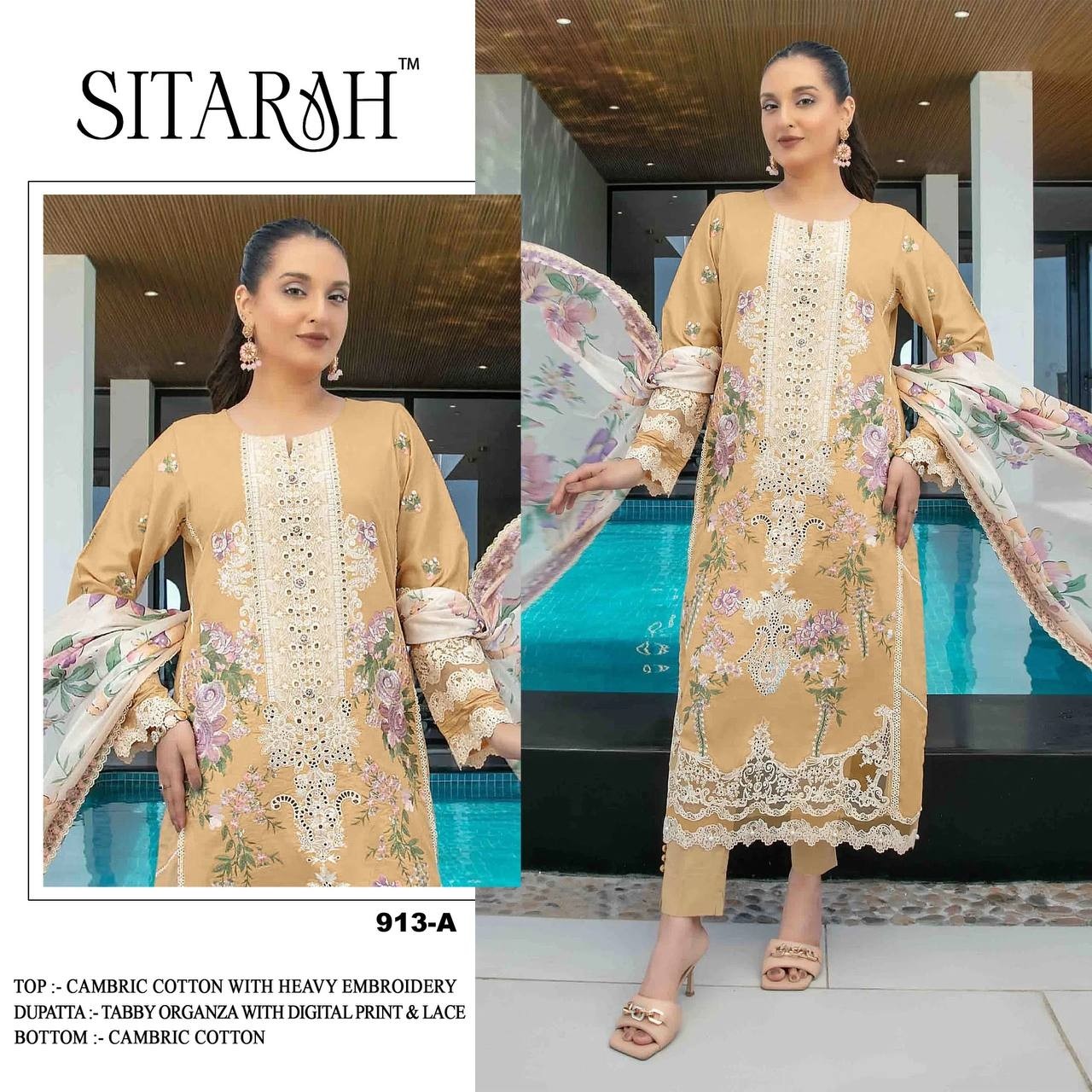 SITARAH 913 PAKISTANI CAMRIC COTTON SALWAR SUITS