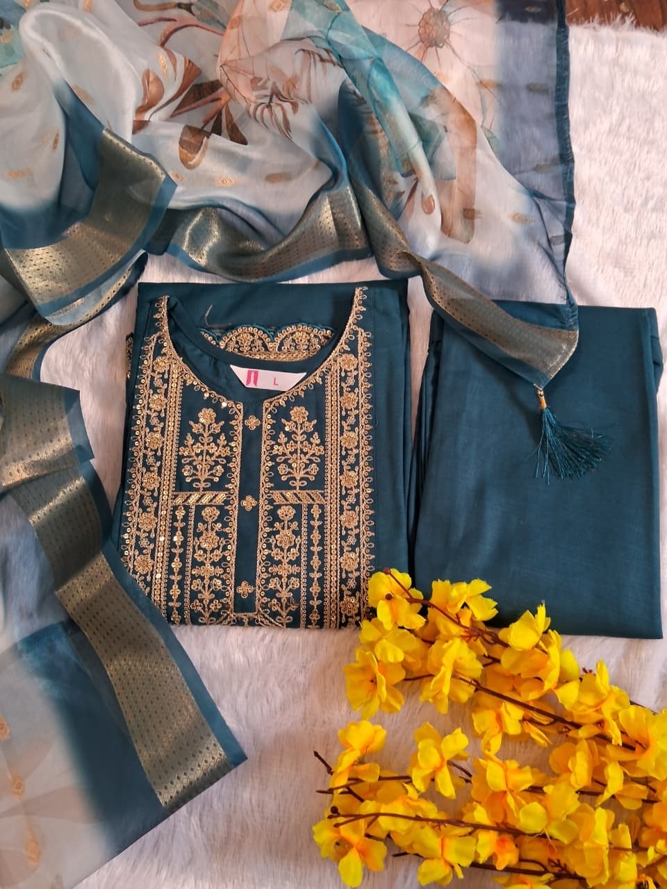 AF 1001 STYLISHT EMBFROIDERY WORK KURATIS SET 