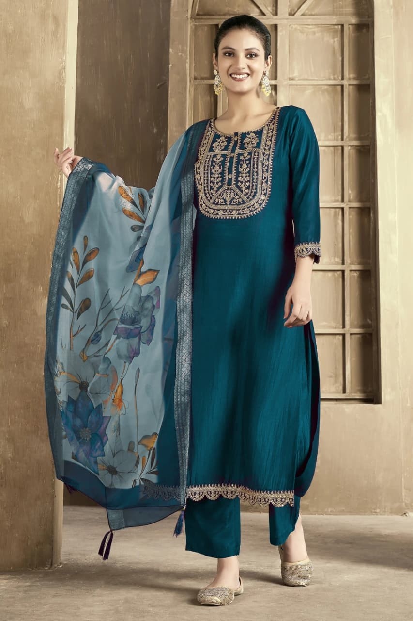 AF 1001 STYLISHT EMBFROIDERY WORK KURATIS SET 