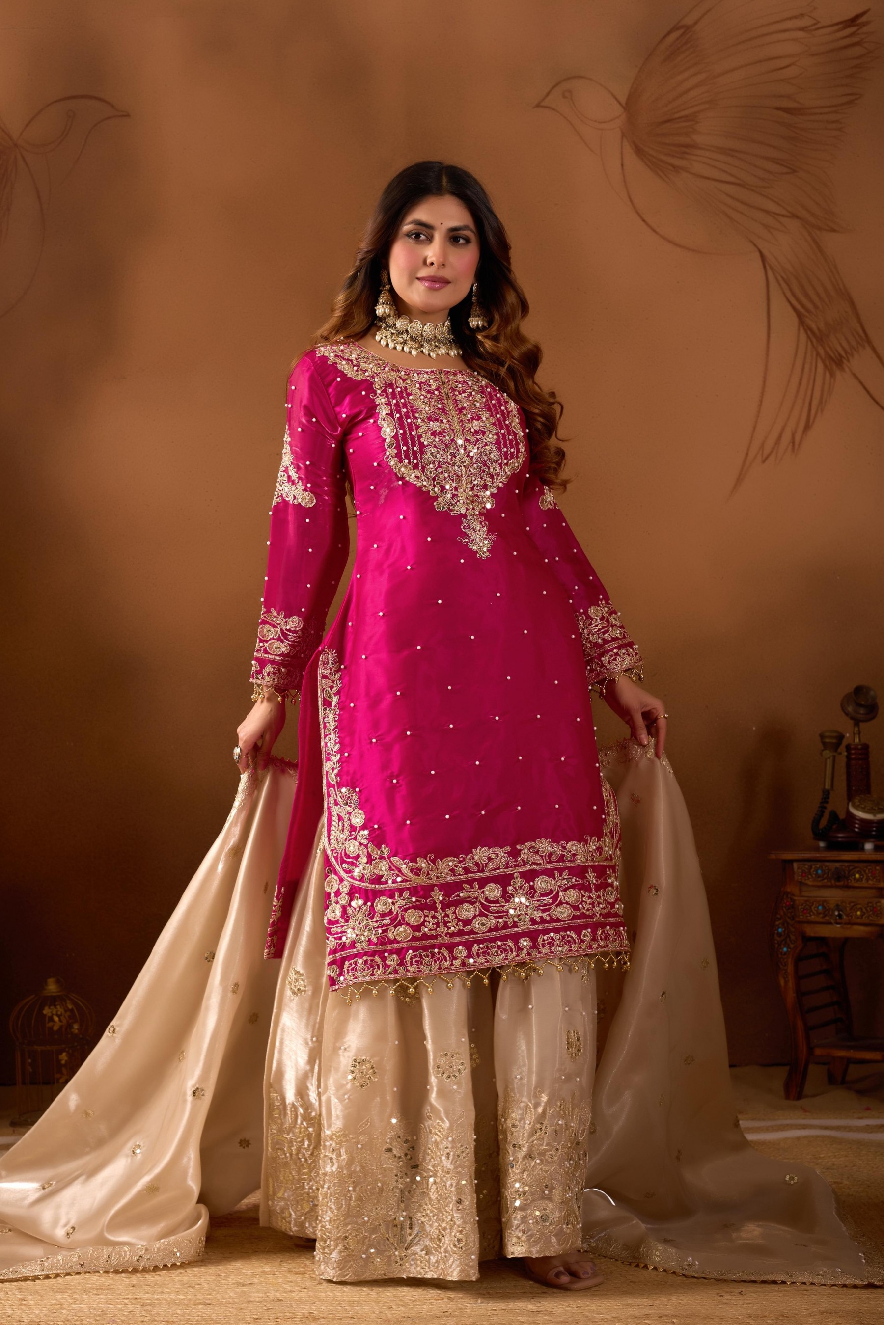 Sr-1694 Designer Party Wear Palazzo Salwar Suits For Woams's