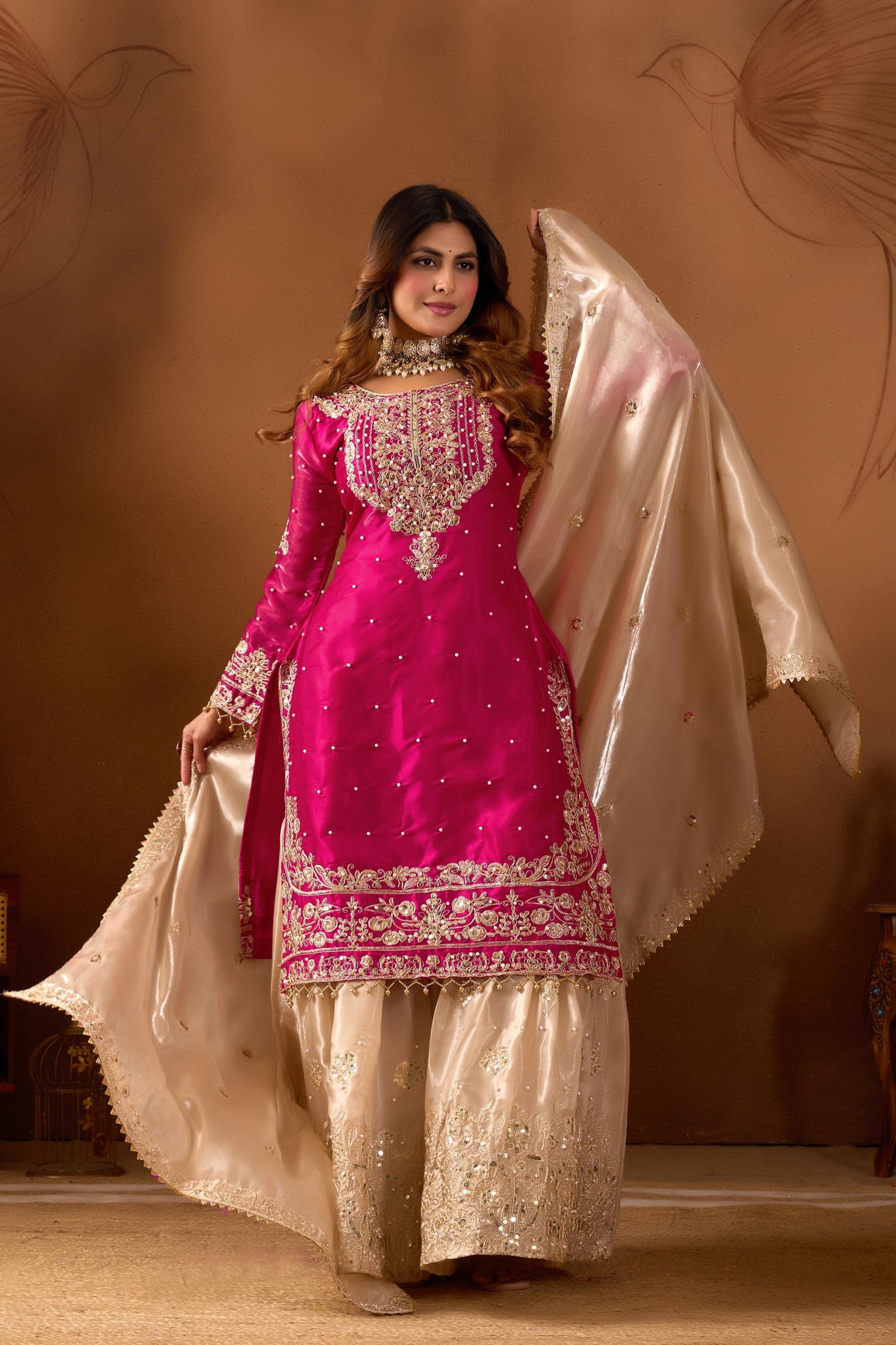 Sr-1694 Designer Party Wear Palazzo Salwar Suits For Woams's