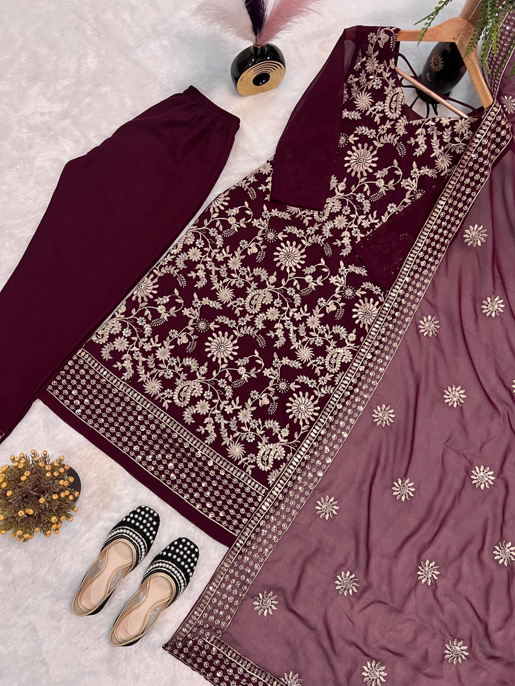 MC 2016 EMBROIDERED PARTY GOERGTTE SALWAR SUITS
