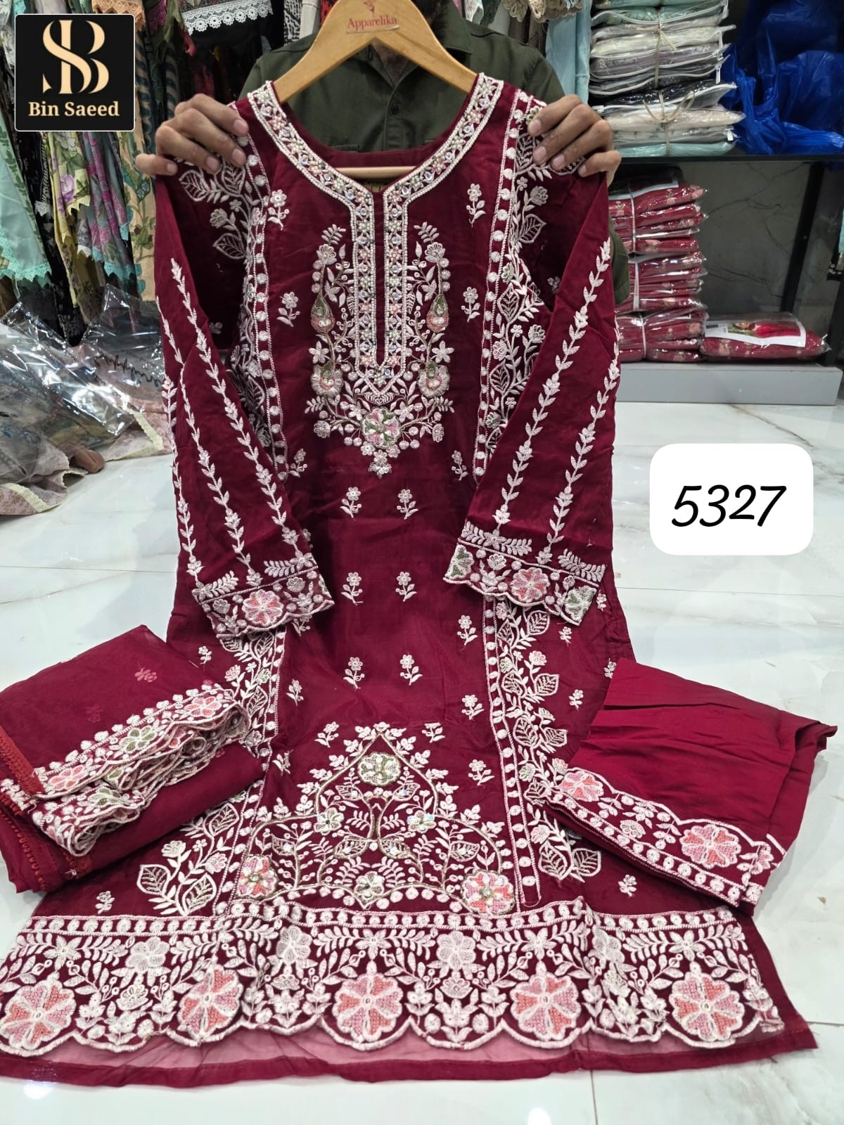 BIN SAEED 5327 PAKISTANI READYMADE ORIGINAL SUITS WHOLESALES 