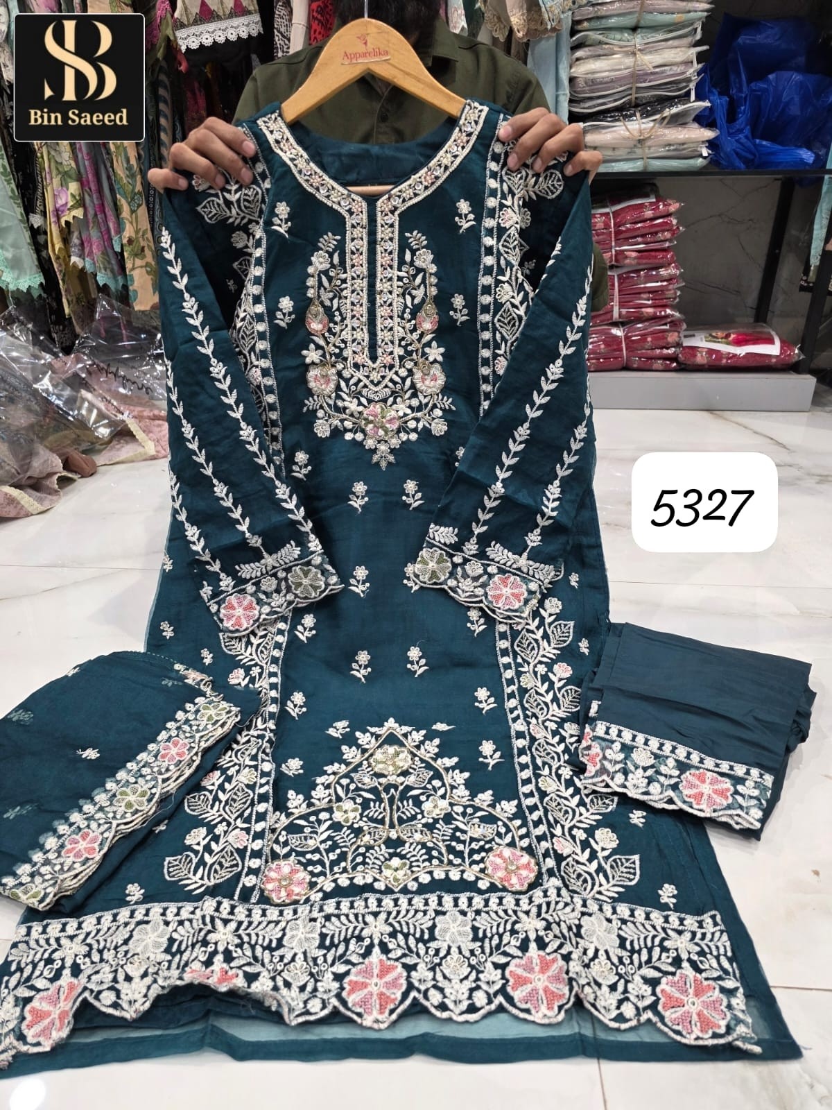 BIN SAEED 5327 PAKISTANI READYMADE ORIGINAL SUITS WHOLESALES 