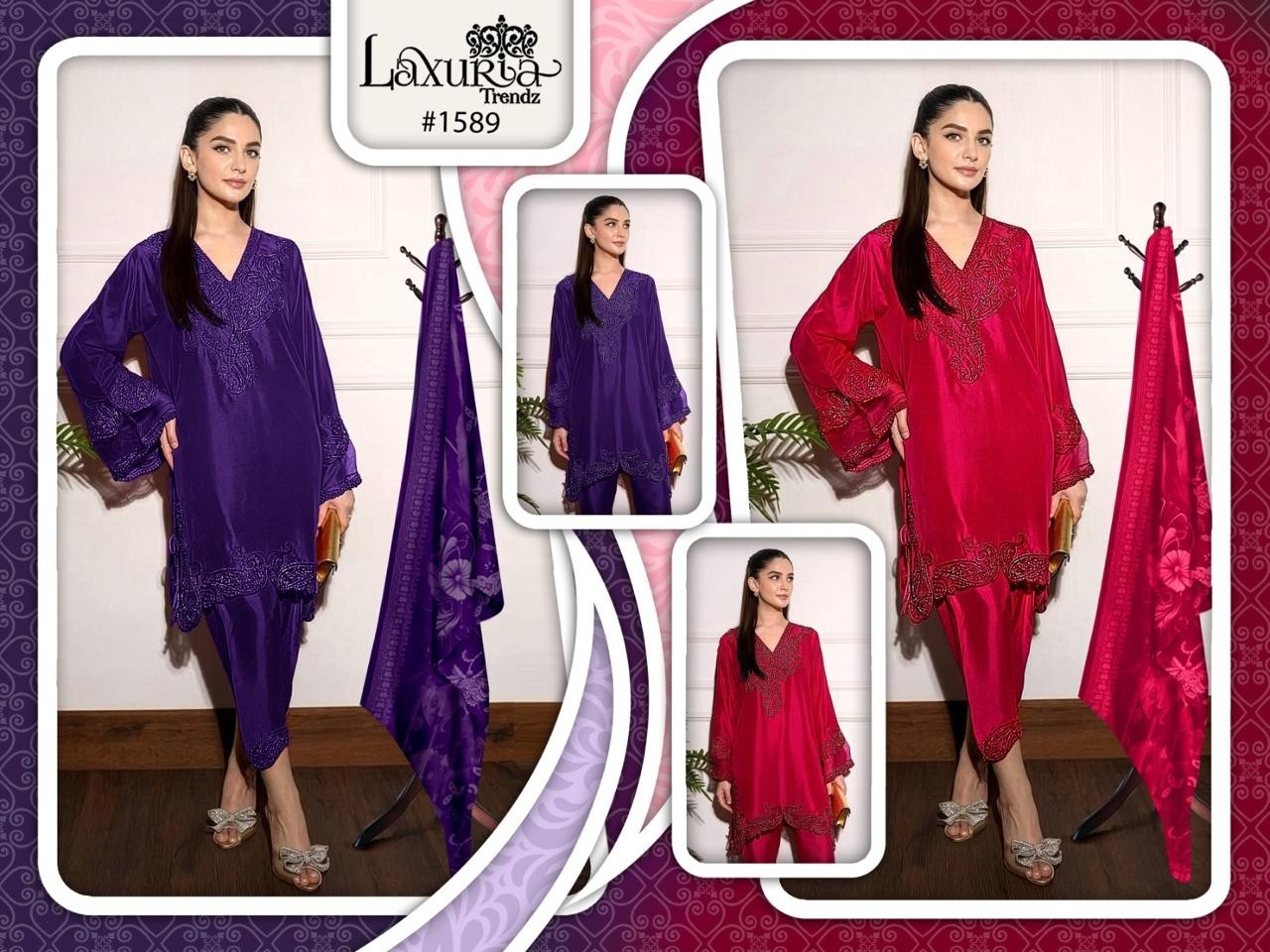 LAXURIA TRANDZ 1589 PAKISTANI READYMADE SUITS WHOLESALES 