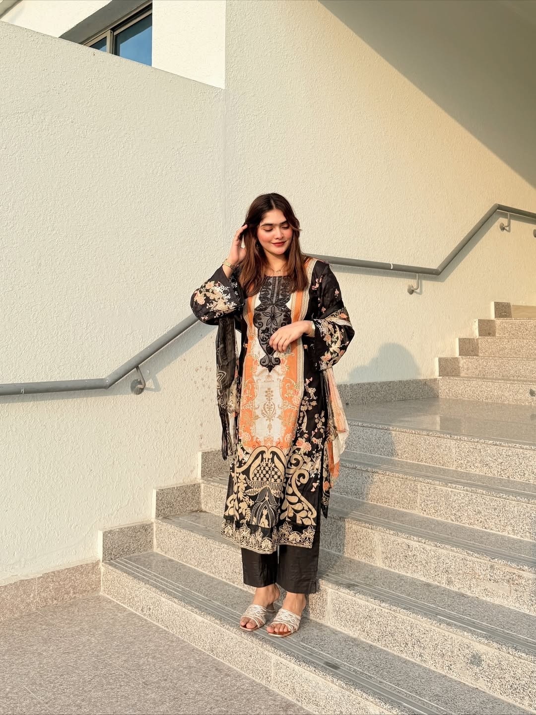 YD 047PAKISTANI COTTON PRINT WITH EMBROIDERY SUITS WHOLESALES