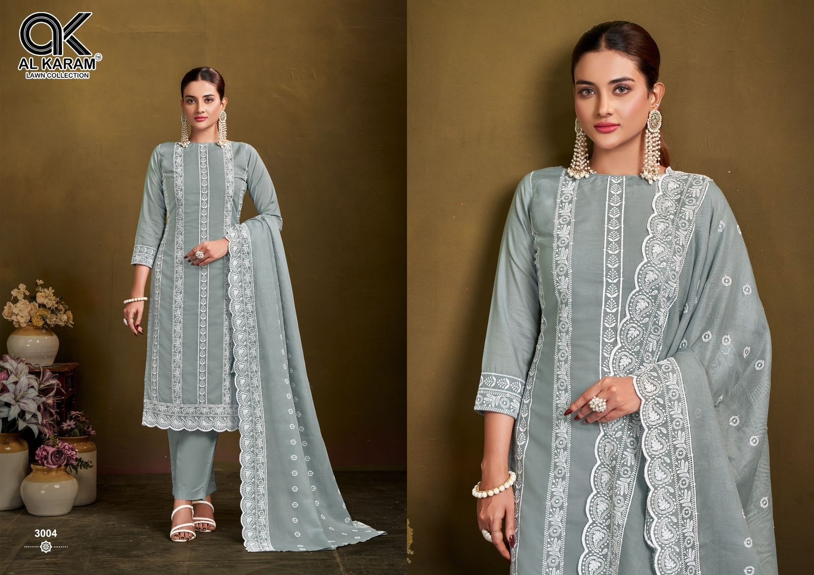 AL KARAM PRESENTS LAHORI SELF EMBROIDERY WORK WITH DUPATTA WORK 