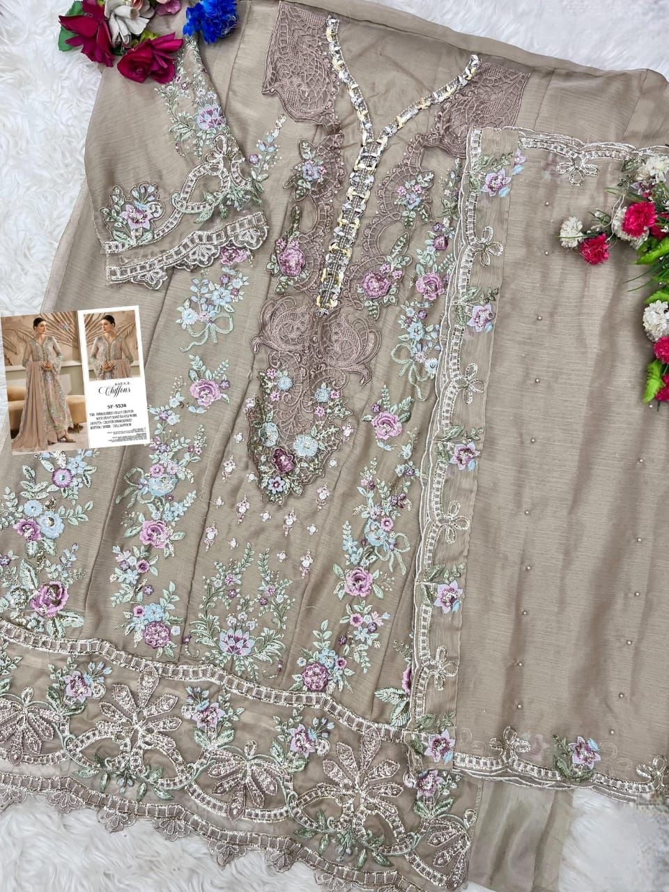 SHREE FAB 5538 PAKISTANI CHIFON SALWAR SUITS WHOLESALE 