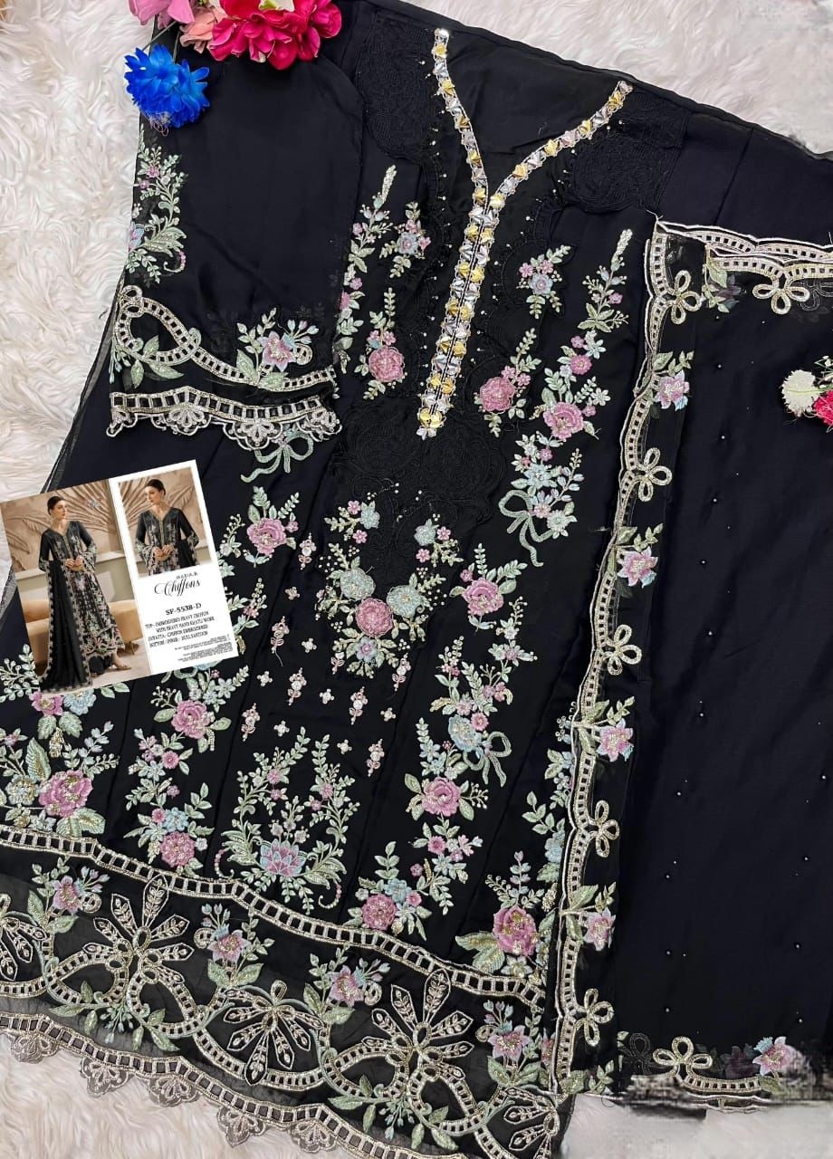 SHREE FAB 5538 PAKISTANI CHIFON SALWAR SUITS WHOLESALE 