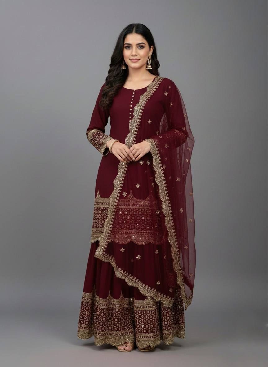 ZF 250 FESTIVAL PARTY WEAR EMBROIDERY SHARARA SUITS 