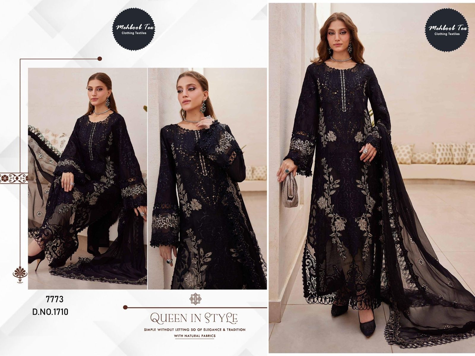 MEHBOOB TEX 1710 PAKISTANI COLOUR EMBROIDERY SALWAR KAMEEZ 