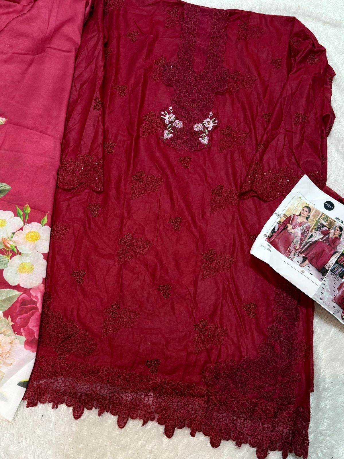 MEHBOOB TEX 1808 AND 1809 PAKISTANI LAWN DUPATTA SALWAR KAMEEZ 