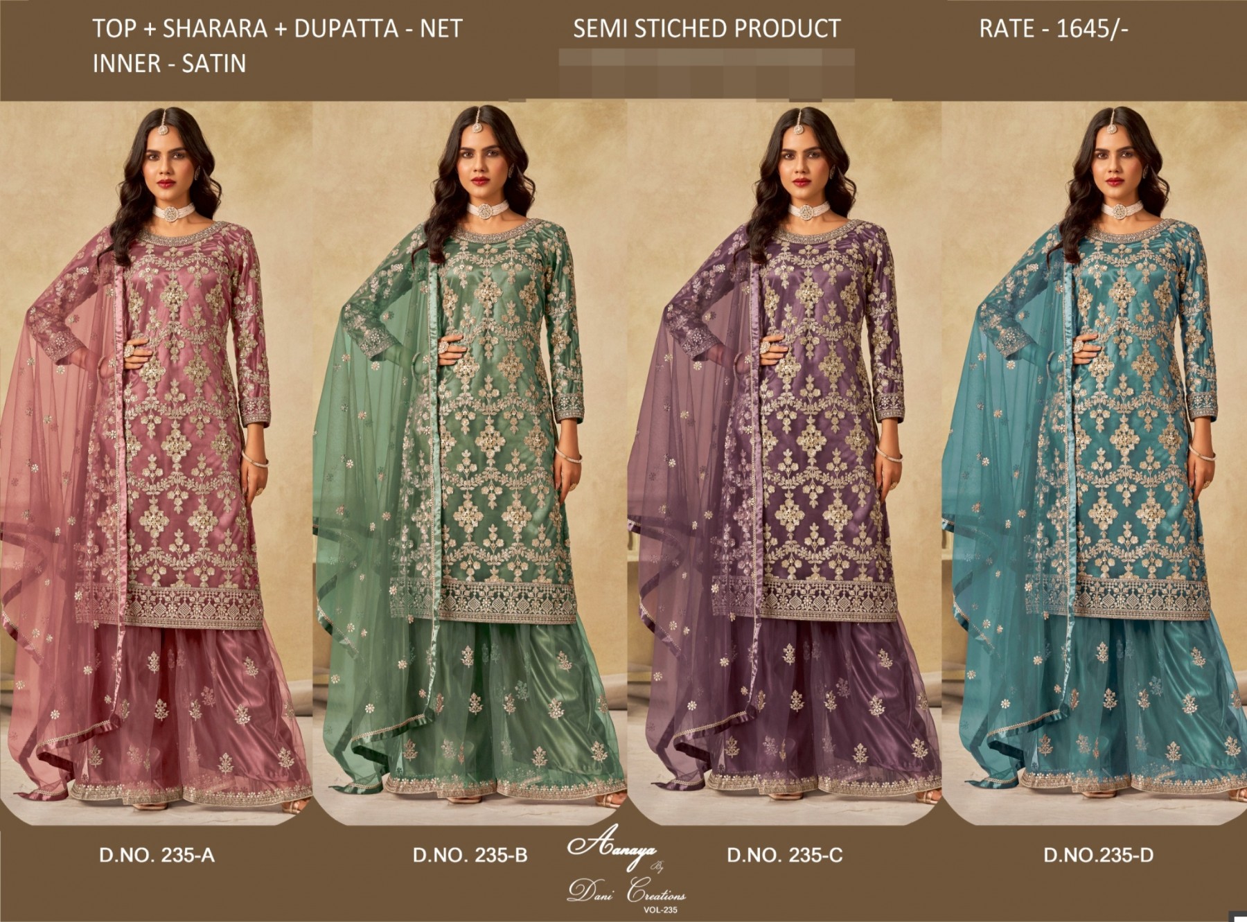 Royal Sharara Suit for Women: Premium Net with Heavy Embroidery Work, Perfect for Bridal Functions