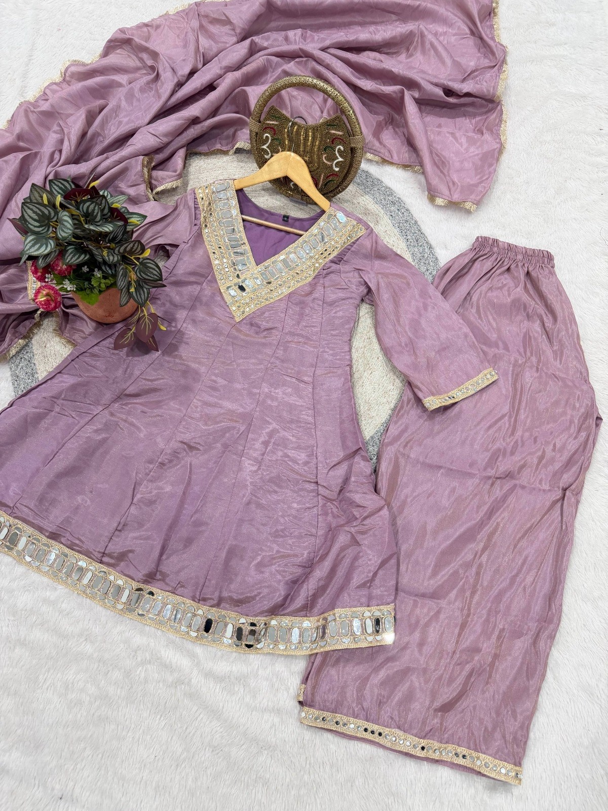  KR 1012 Designer Yellow Georgette Sharara Set with Intricate Mirror Embroidery Border Dupatta for Women