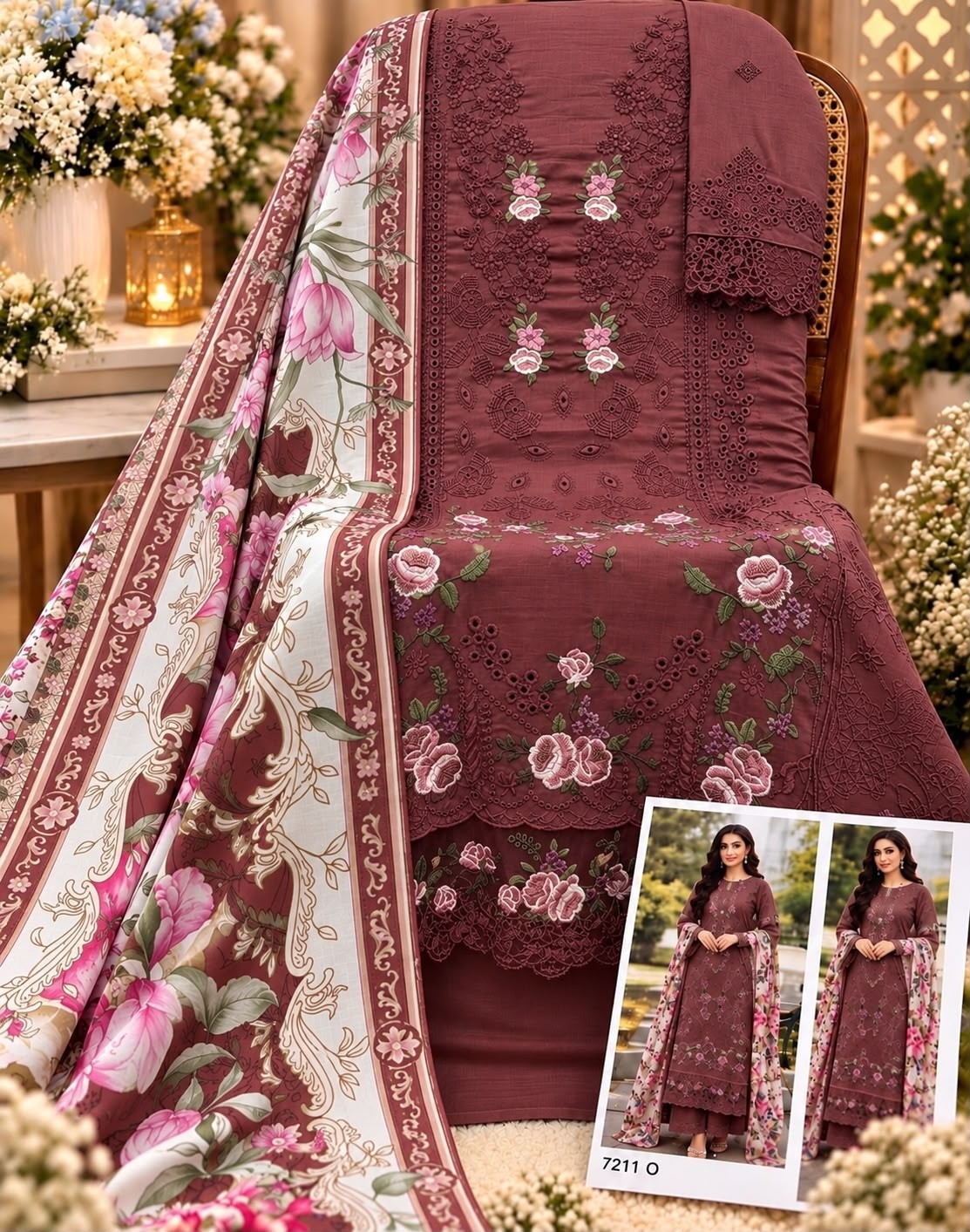 SANIYA TRENDZ 7211 PREMIUM COTTON CHIKANKARI SUIT