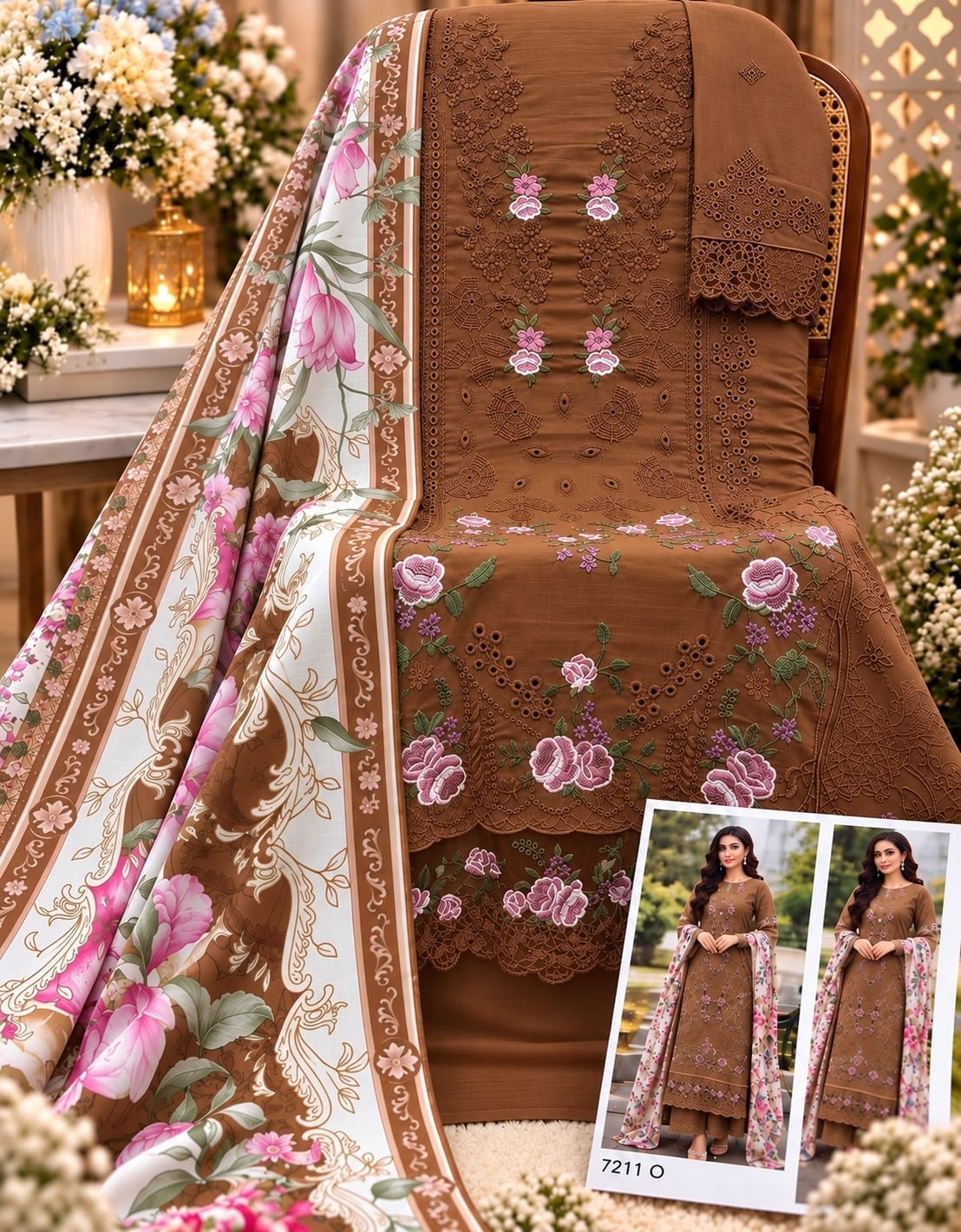 SANIYA TRENDZ 7211 PREMIUM COTTON CHIKANKARI SUIT