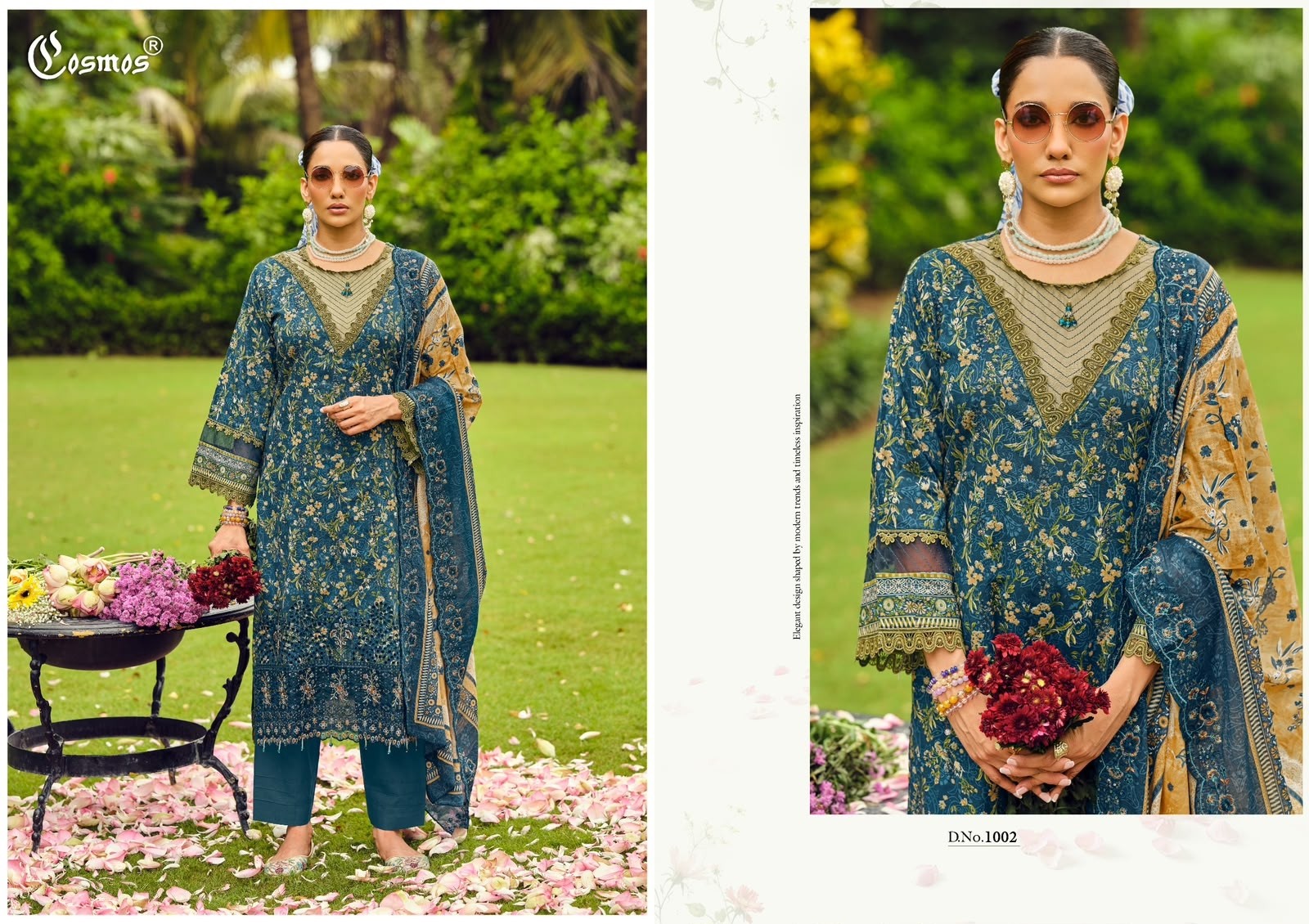 COSMOS FASHION RIWAYAT VOL-1 LAWN COTTON CHIKANKARI EMBROIDERED SUIT