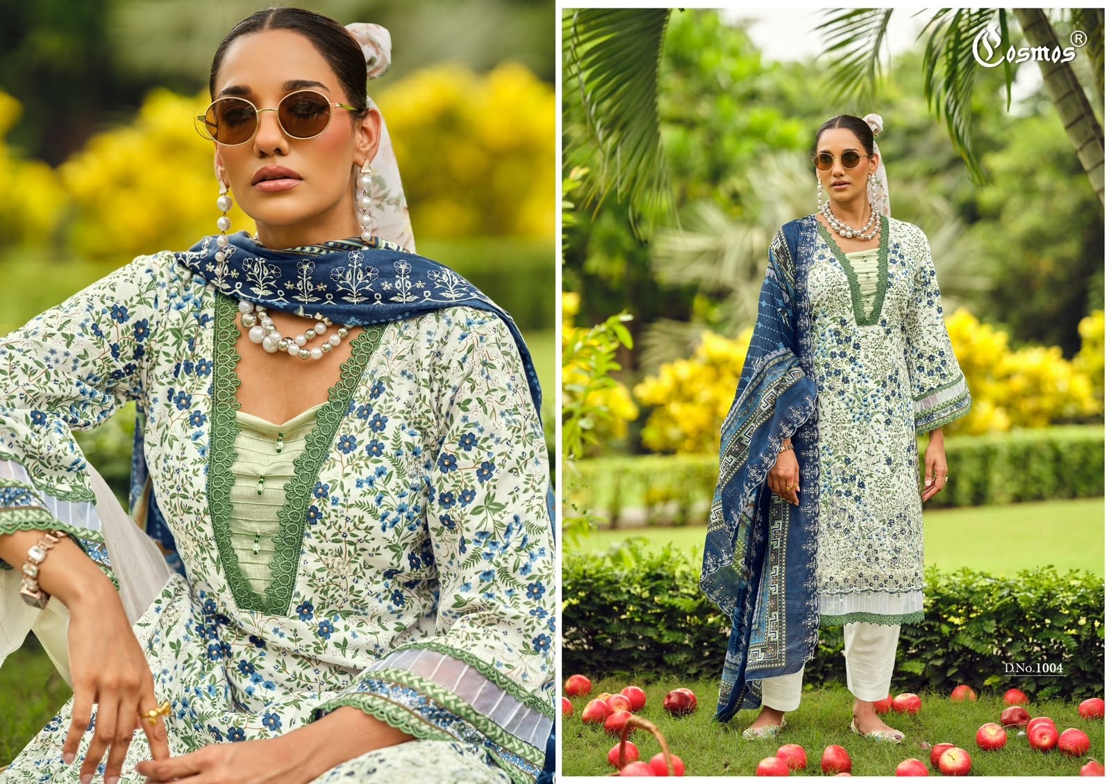 COSMOS FASHION RIWAYAT VOL-1 LAWN COTTON CHIKANKARI EMBROIDERED SUIT