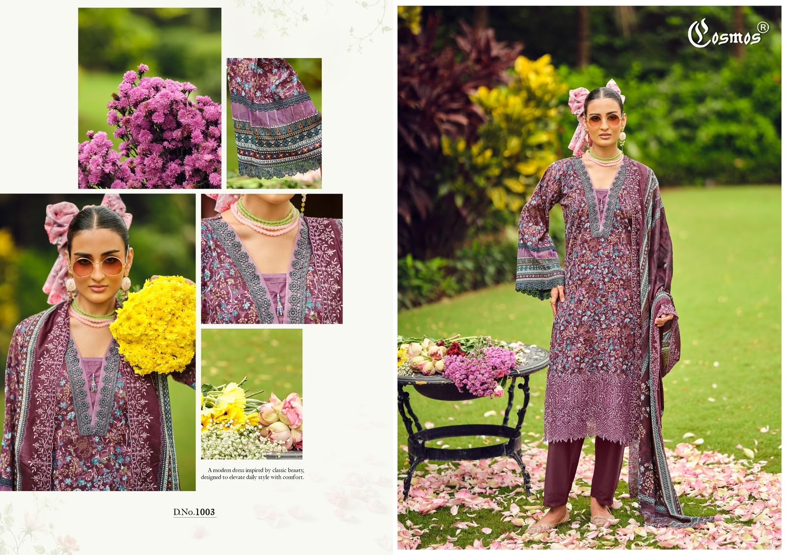 COSMOS FASHION RIWAYAT VOL-1 LAWN COTTON CHIKANKARI EMBROIDERED SUIT