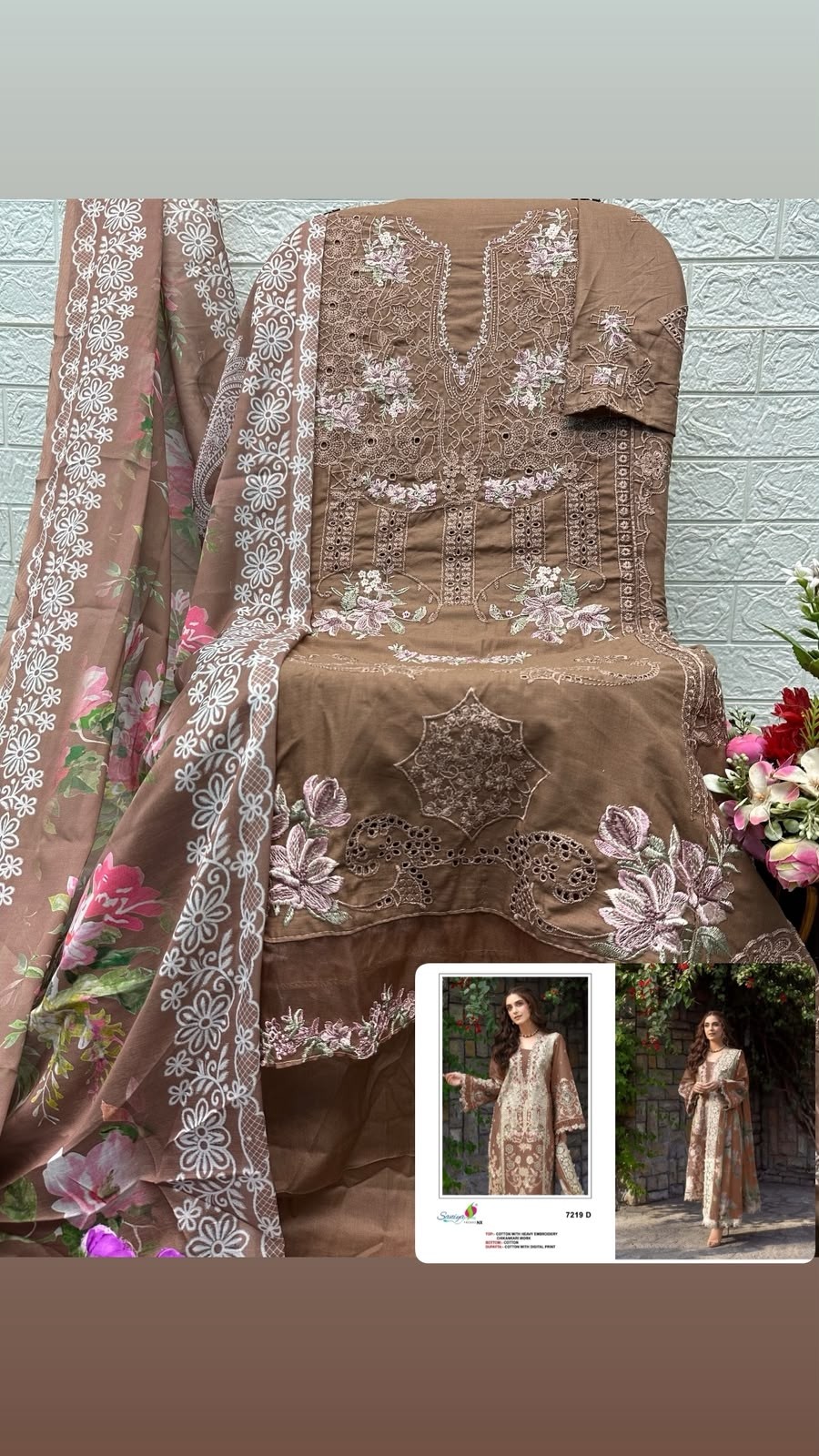SANIYA TRENDZ 7219 PAKISTANI COTTON SUIT WHOLESALE 