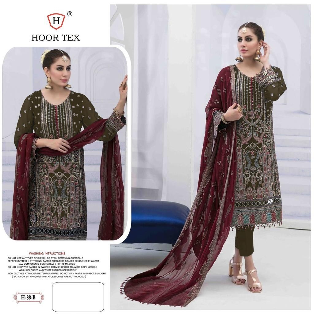 HOOR H 88 PAKISTANI SEMI STICHAD SALWAR SUIT