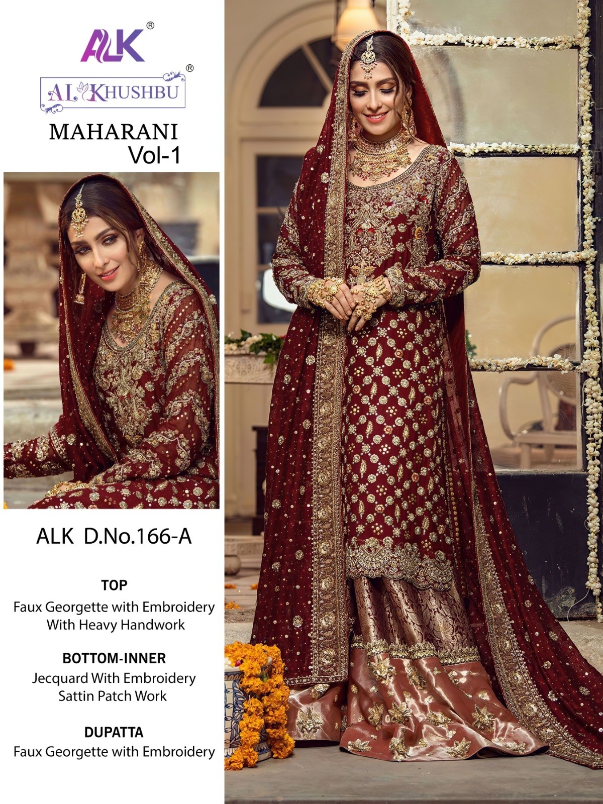 AL_KHUSHBU166 RED COLOUR PAKISTANI SHARARA SUIT