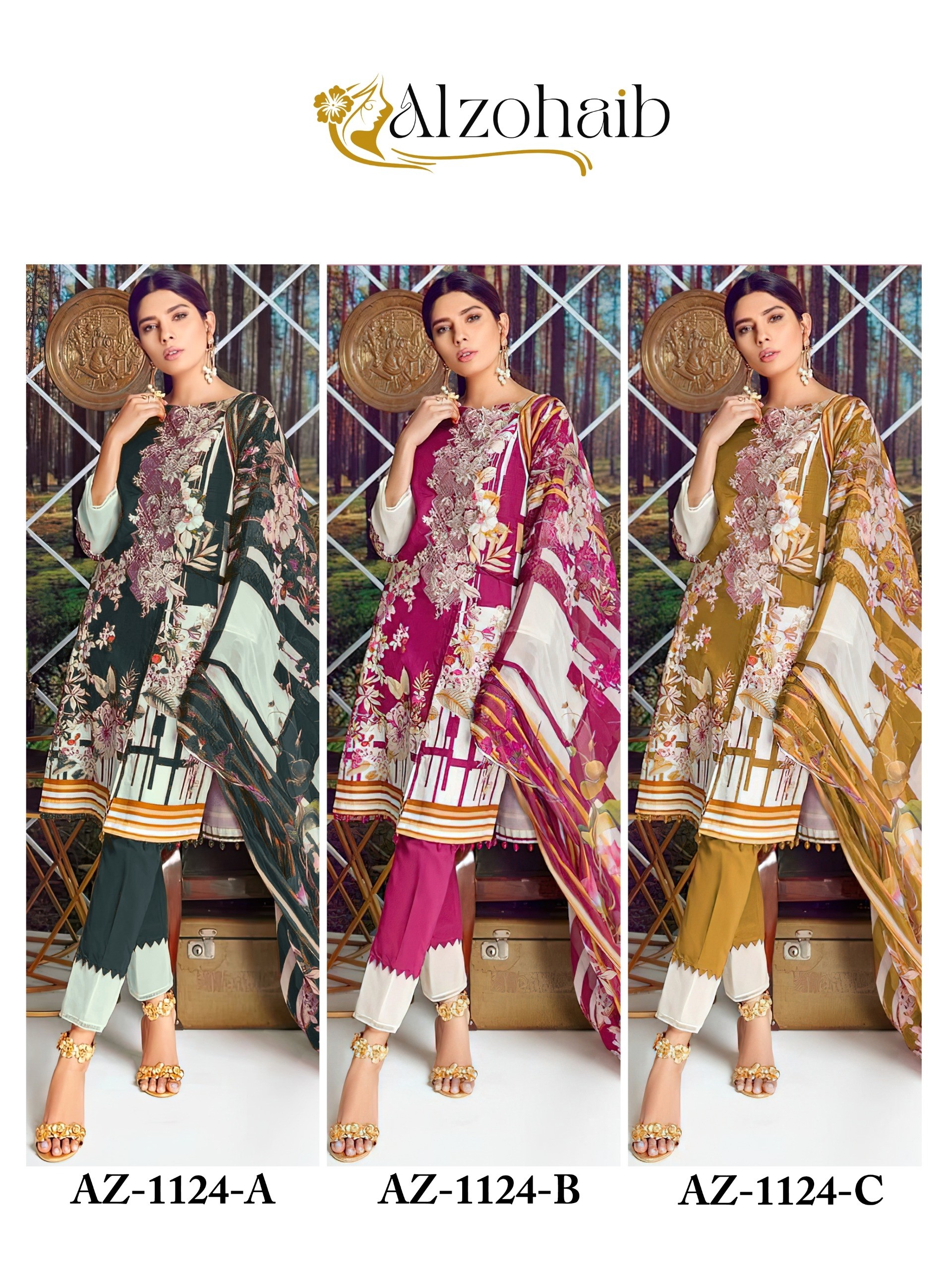 ALZOHAIB AZ-1124 PAKISTANI LAWN COTTON COLLETION