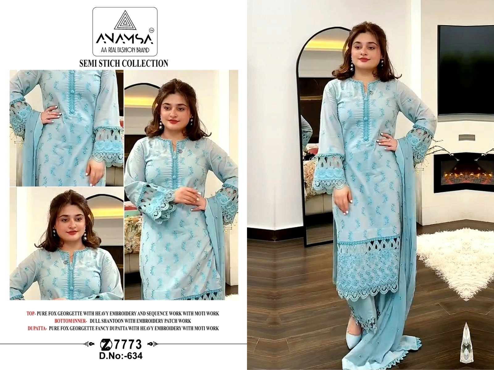 ANAMSA -634 PAKISTANI EID SPARKAL COLLETION SUIT