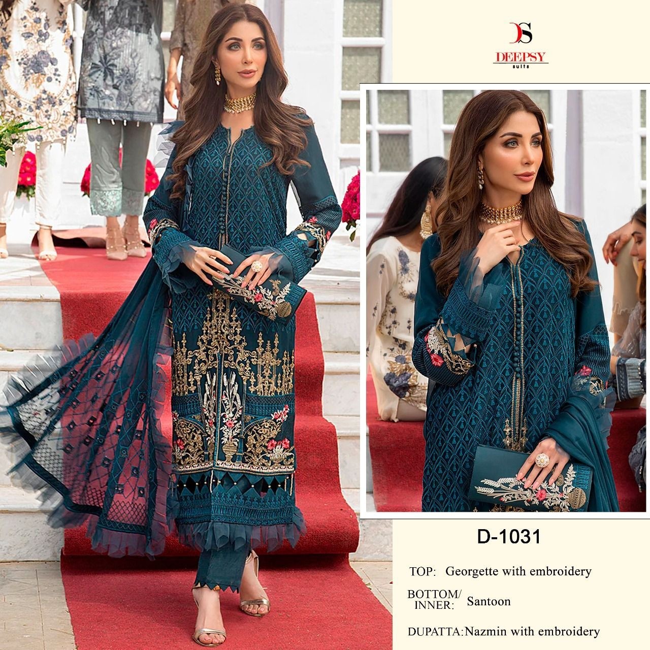 DEEPSY SUITS  DESIGN 1031PAKISTANI GEORGTTE SALWAR SUIT