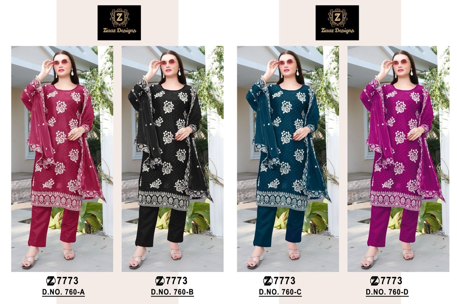 ZIAAZ DESIGNES 760 PAKISTANI JIMMY CHOO FABRIC SALWAR KAMEEZ 