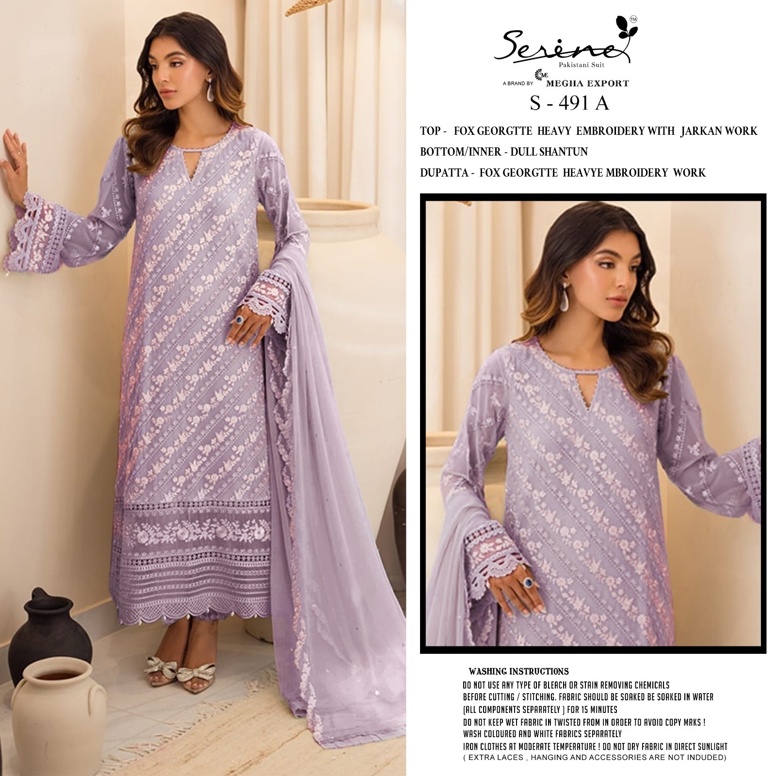 SERINE S-491 PAKISTANI HEAVY FOX GEORGTTE SALWAR SUIT