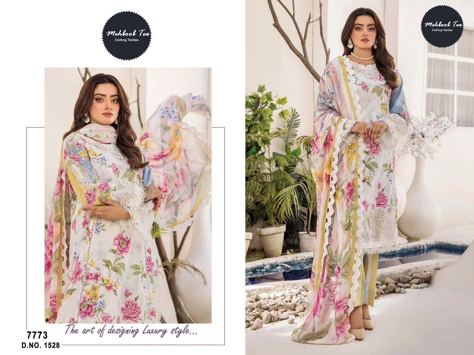 MEHBBOB TEX 1528 PAKISTANI FORMAL DRESS SALWAR SUIT WITH PRINT 