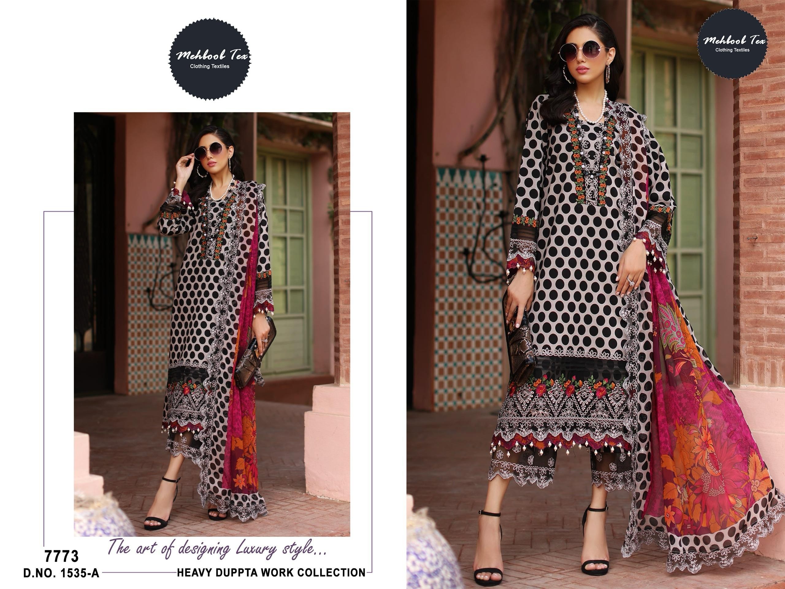 MEHBBOB TEX 1535 A  PAKISTANI LWAN COTTON SALWAR SUIT