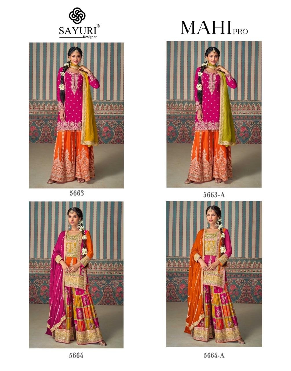 SAYURI DESIGNER BY MAHI PRO 5663A TO 5664A DESIGNER OARTY WEAR SUIT