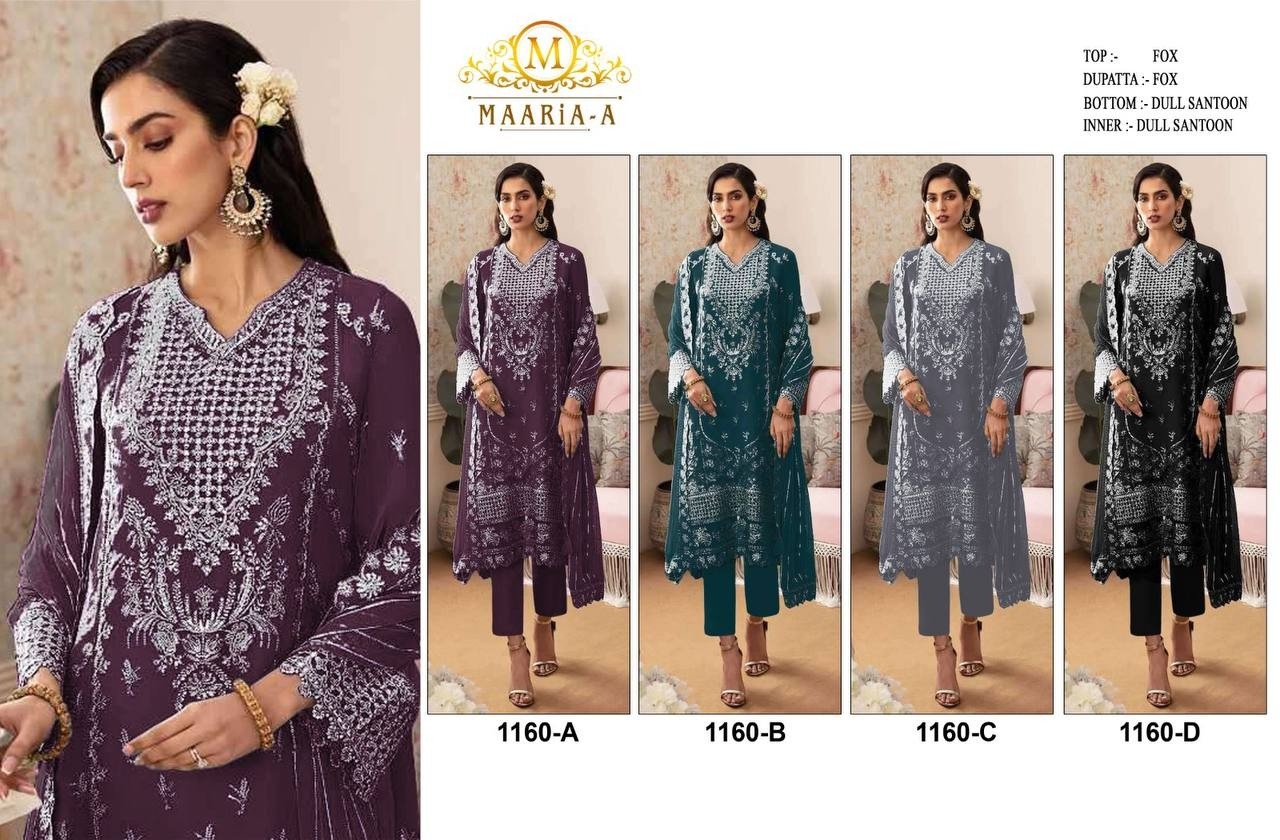 MAARiA-A 1160 PAKISTANI FOX GEORGTTE WITH EMBROIDERY WORK SALWAR SUIT