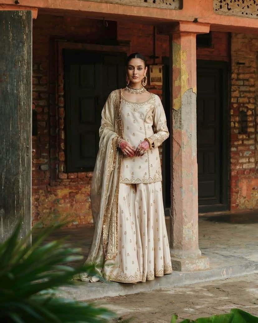  BEAUTY OF YOUR WARDROBE WITH THIS NEWLY LAUNCHED KURTI PLAZZO SET WITH BEAUTIFUL ORGANZA SILK DUPATTA