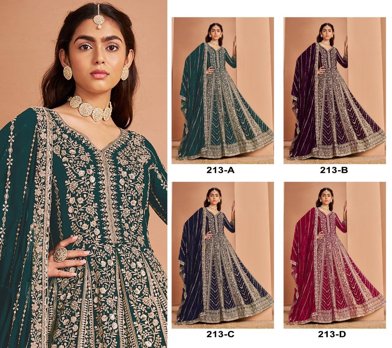 DANI ANAYA  213 PARTY WEAR HEAVY EMBROIDERY WORK GOWN 