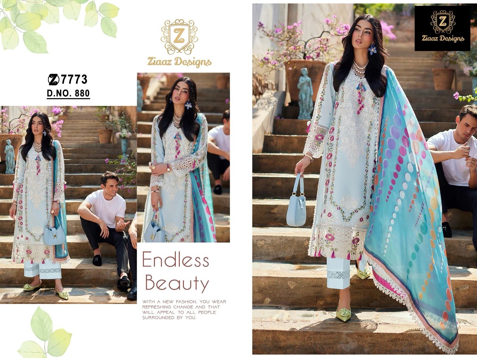ZIAAZ DESIGNS 880 CAMBRIC COTTON SUMMER COLLETION PAKISTANI SUIT