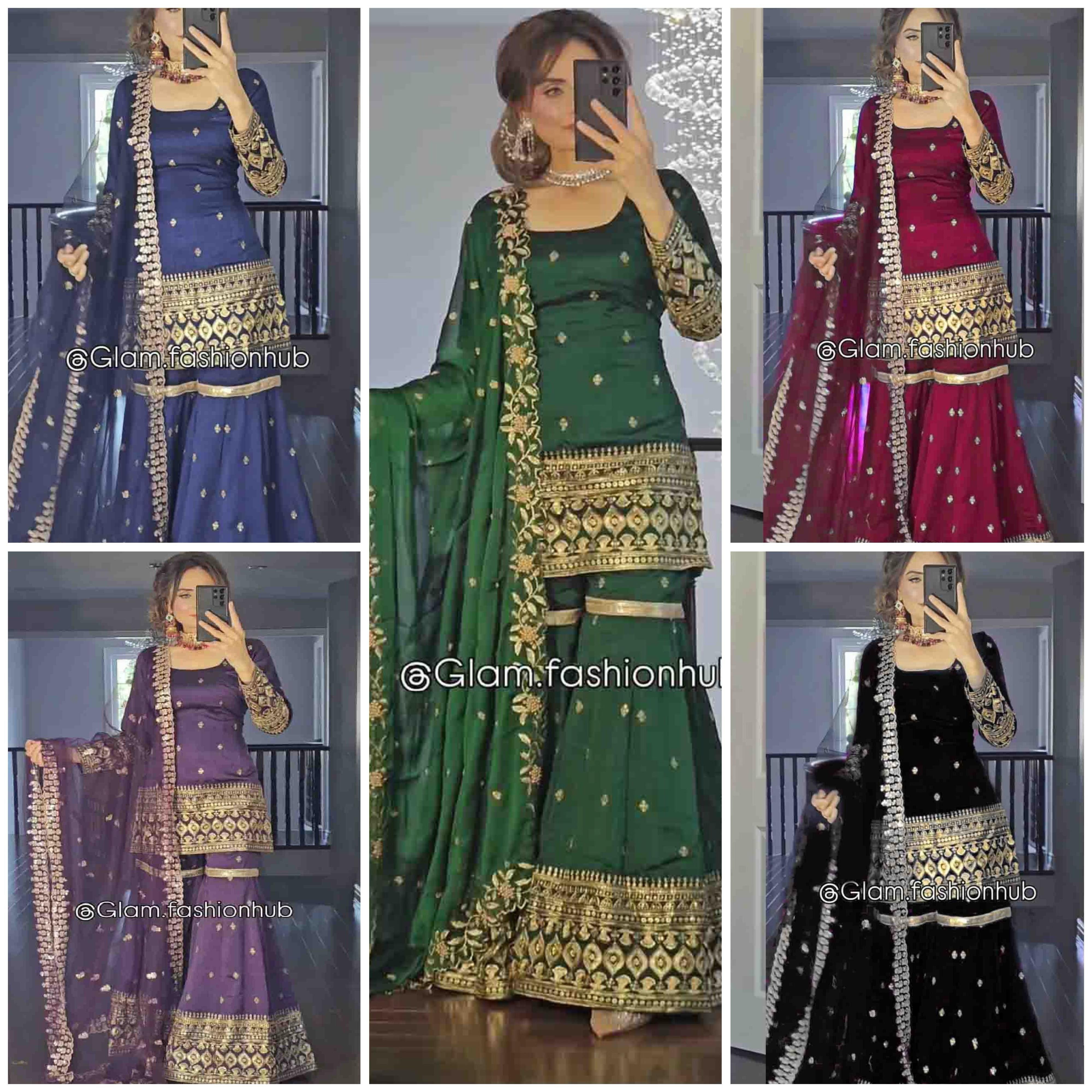 VLM 217 NEW ĐĚSIGNER PARTY WEAR TOP AND PLAZZO. WITH FANCY DUPPATA AND EMBROIDERY WORK