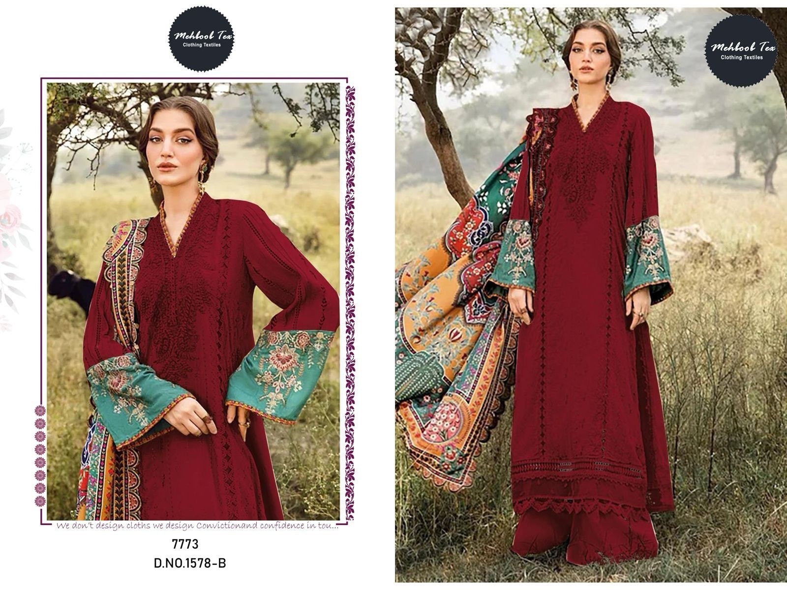 MEHBOOB TEX 1578 PAKISTANI LAWN COTTON SALWAR SUIT