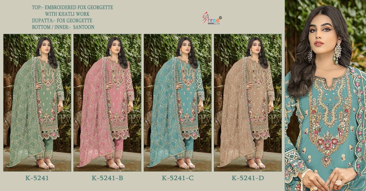 SHREE FABS K 5241 PAKISTANI FESTIVAL EMBROIDERY WORK SALWAR SUIT 