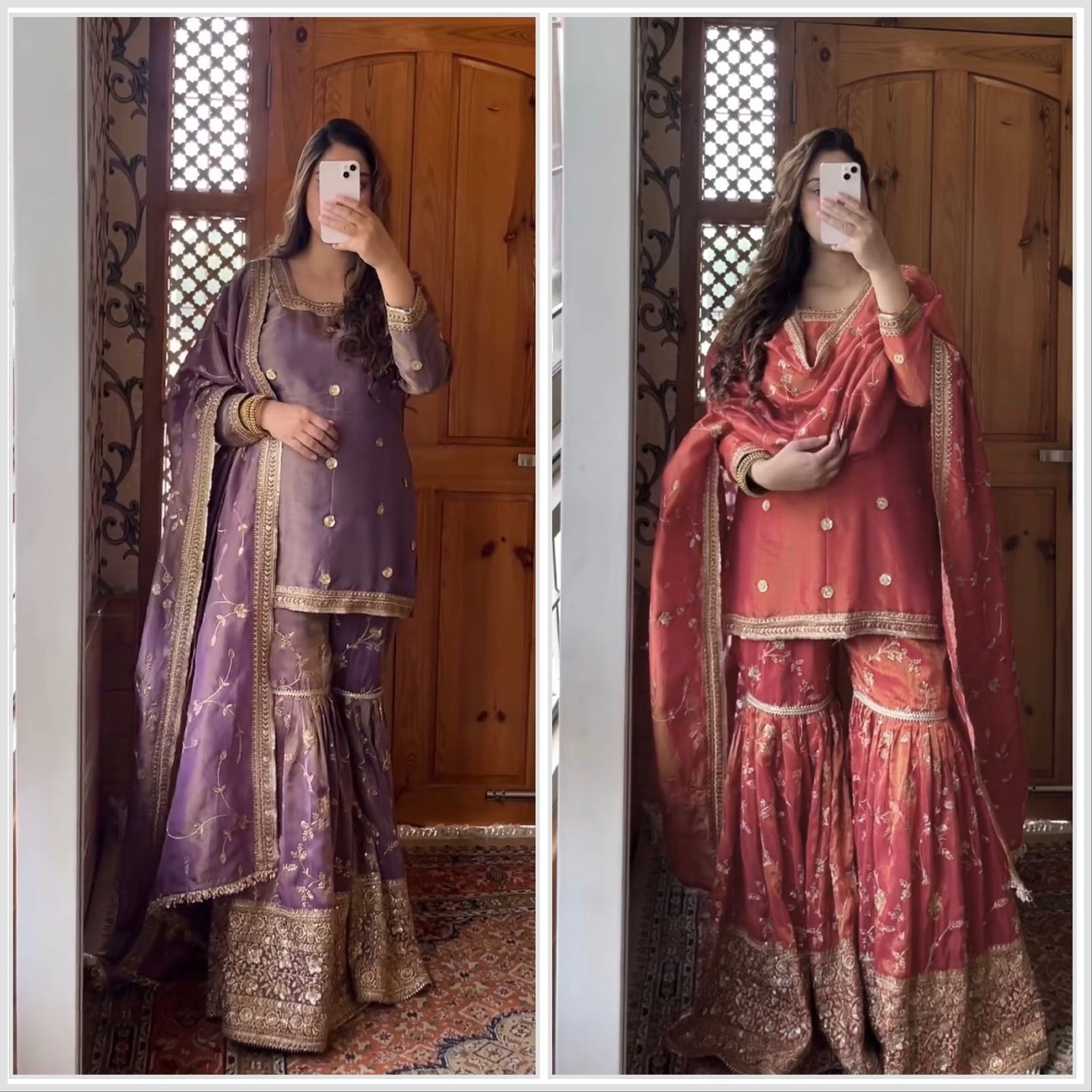 LETEST PANJABI SHARARA SALWAR SUITS WITH EMBROIDERY SEQUENCE SALWAR SUIT