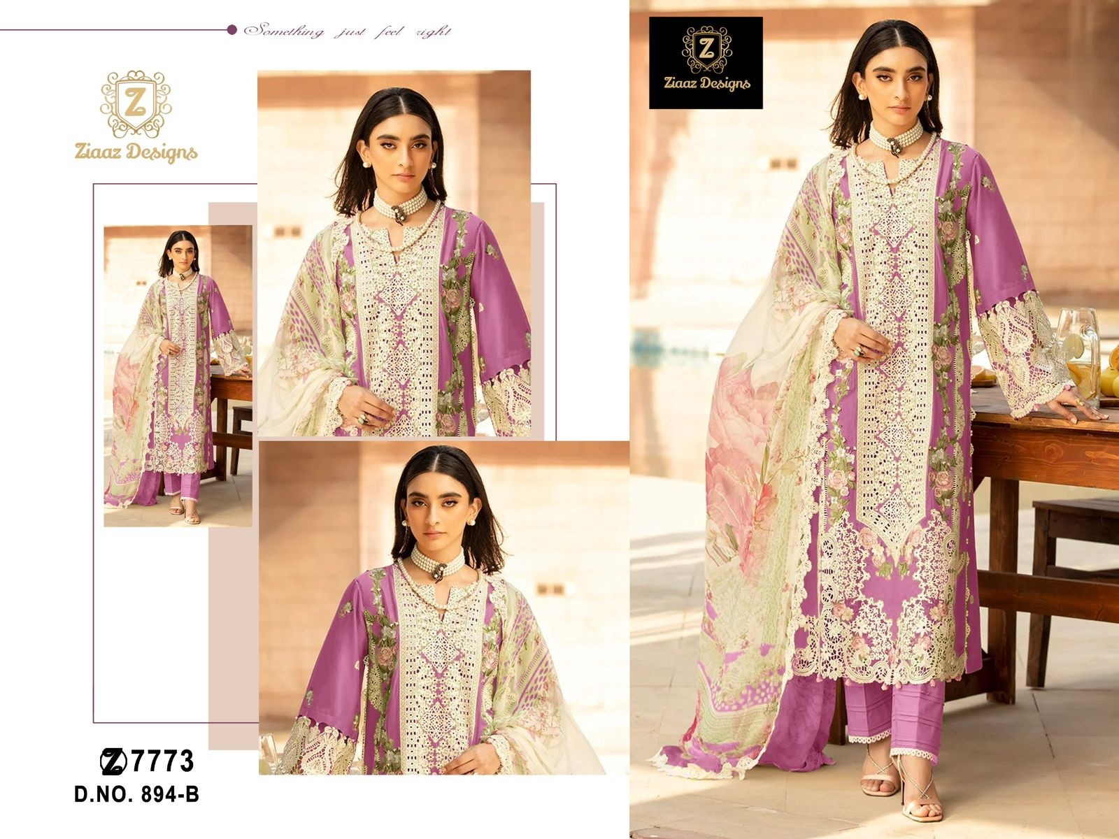 ZIAAZ DESIGNS 894 PAKISTANI HEAVY EMBROIDERY PARTY WEAR SALWAR SUIT