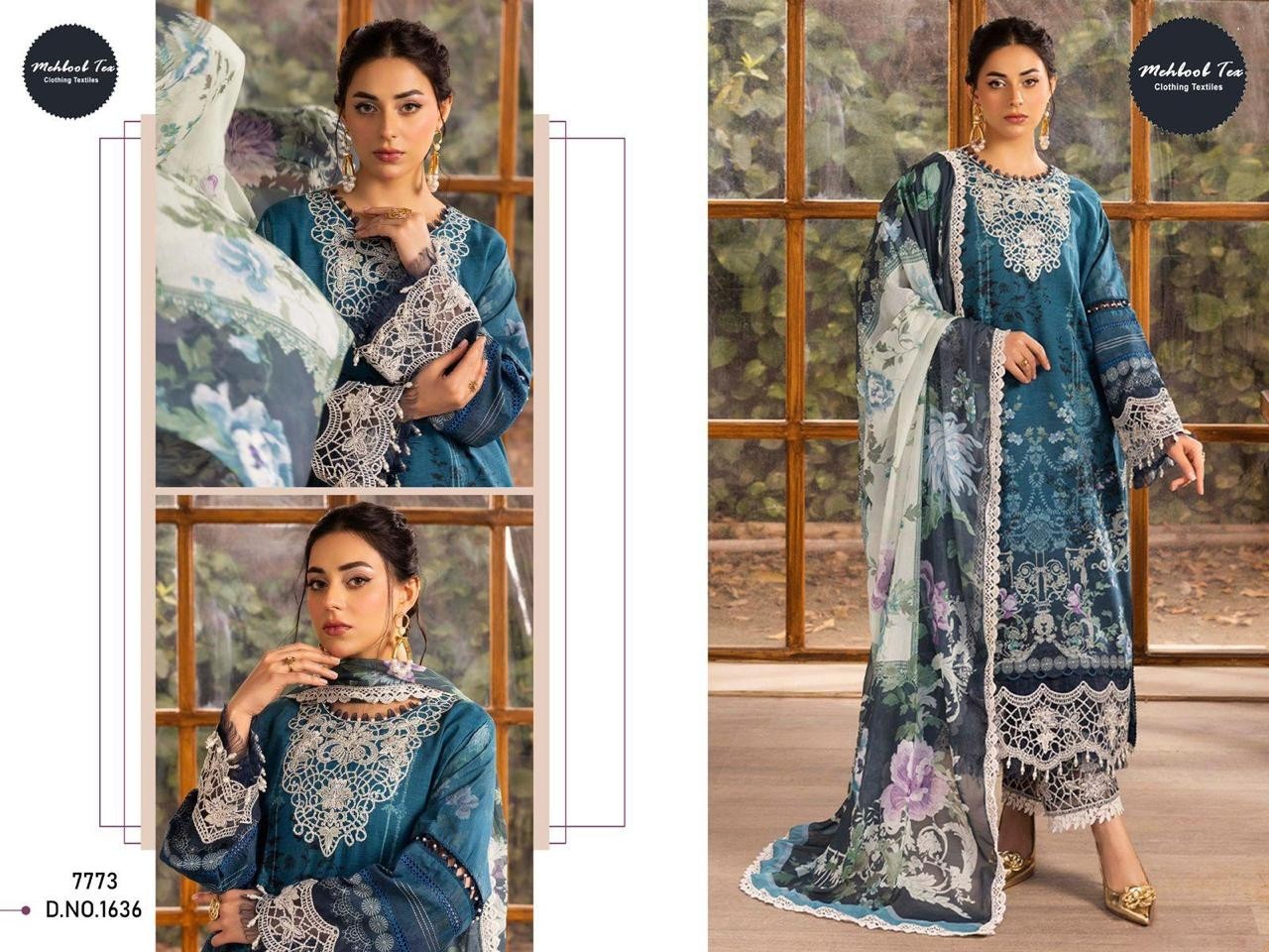 MEHBBOB TEX 1636 PAKISTANI FORAML PRINTED DREES SALWAR SUIT