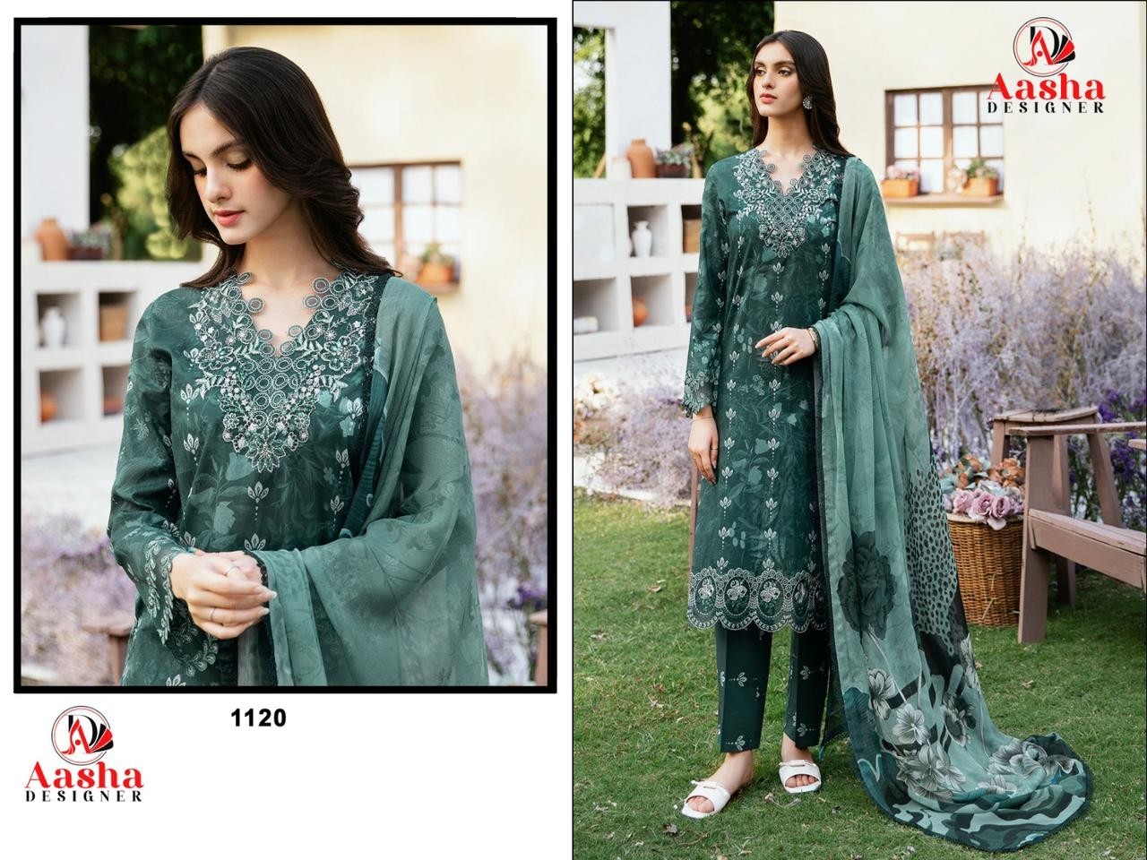 AASHA DESIGNER 112O PAKISTANI DESIGNER PRINTED SALWAR SUIT