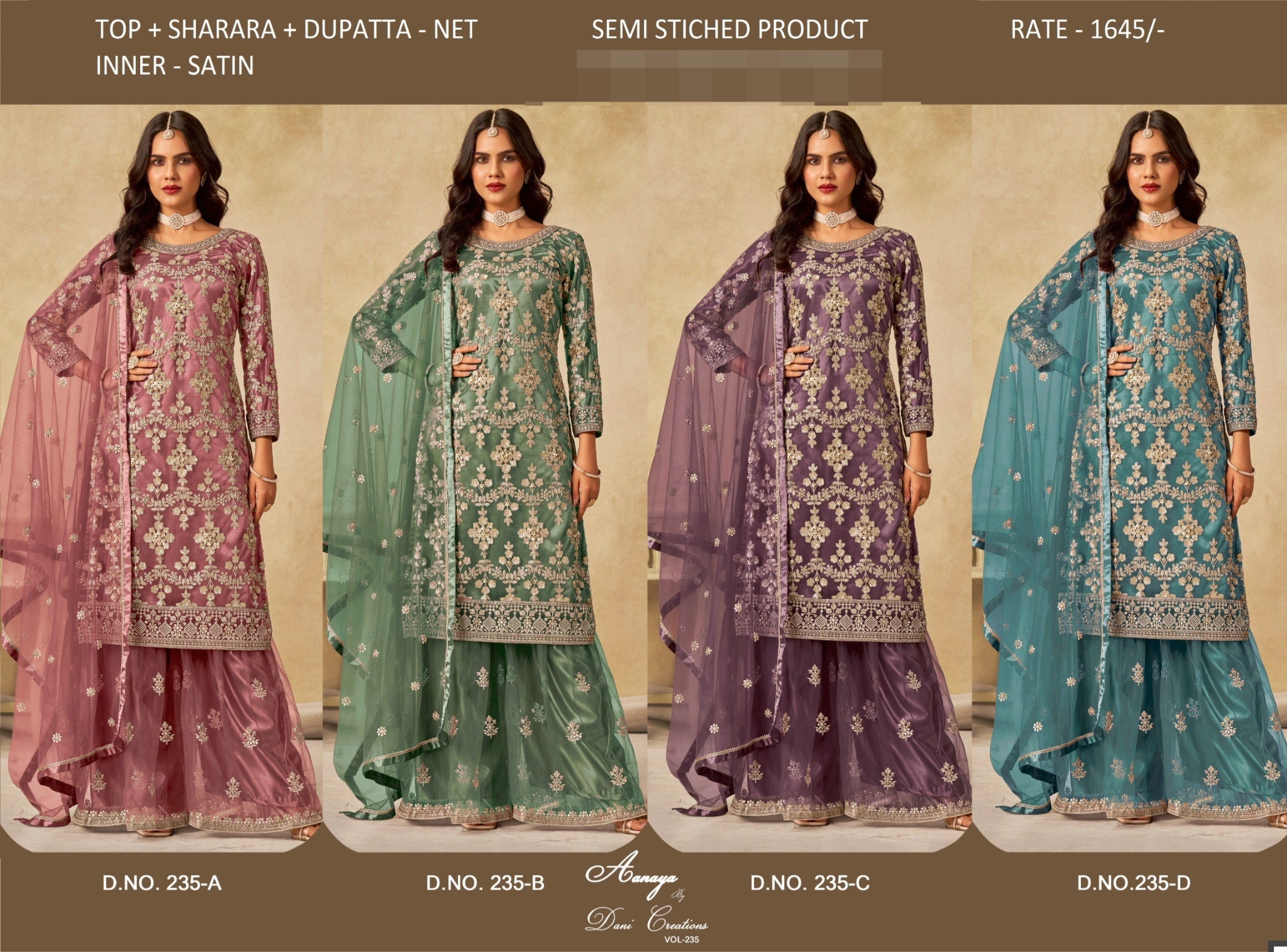 Royal Sharara Suit for Women: Premium Net with Heavy Embroidery Work, Perfect for Bridal Functions